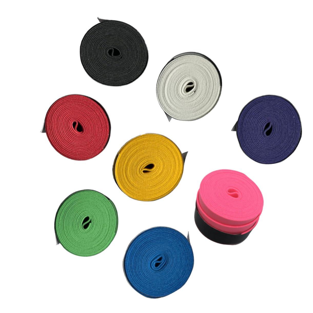 BESPORTBLE BESPORTBLE 16pcs Colorful Sweat Absorbent Racket Grip Bands for Badminton Tennis Pickleball and Fishing Rods Pu Soft Non-Slip Overgrip Mixed Colors