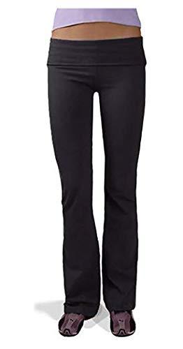 HardTail Forever Hardtail Roll Down Boot Leg Yoga Pants (Medium) Black