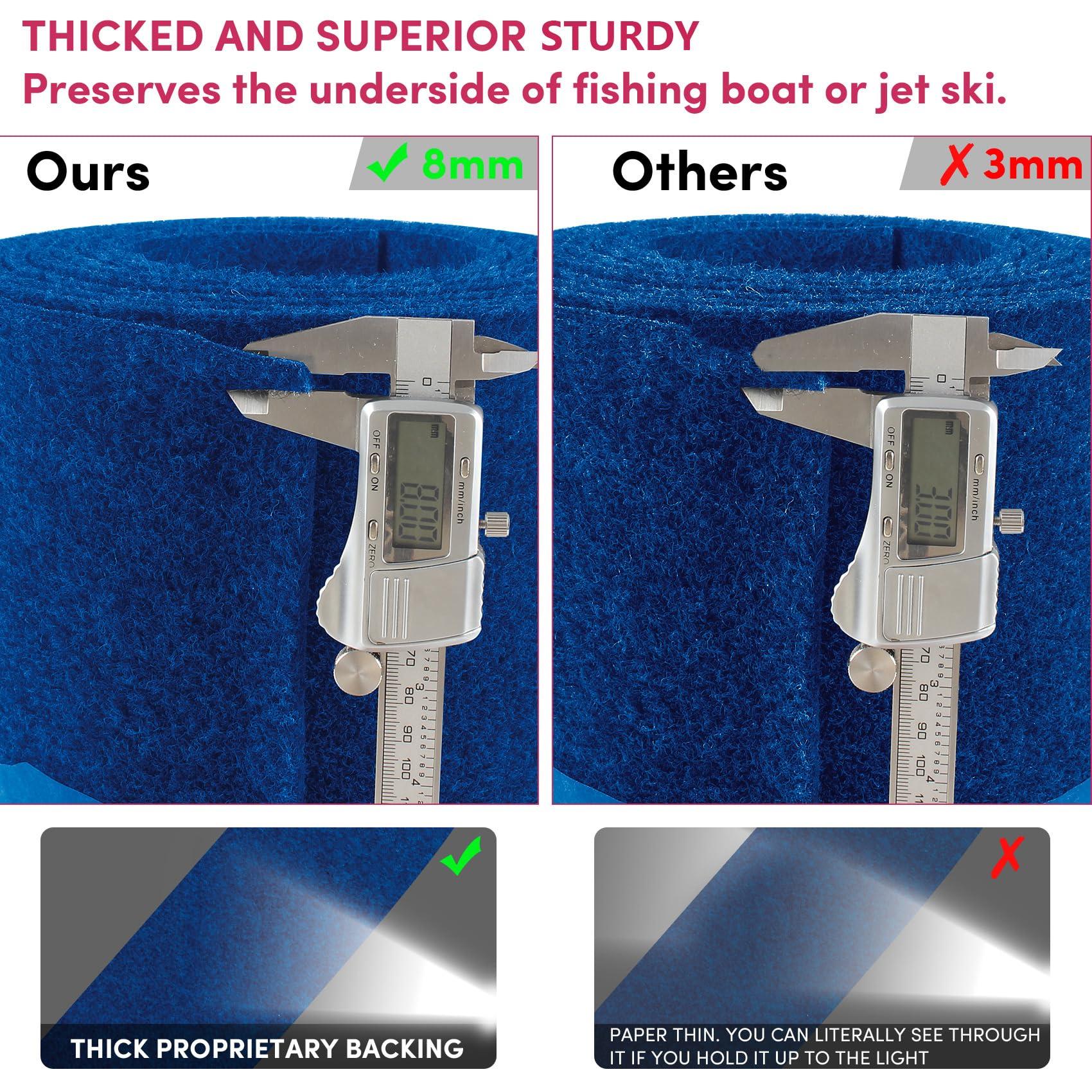 VEITHI VEITHI Boat Trailer Bunk Carpet Blue 12 inch x 13 feet - Bunk Carpet for Boat TrailersJet Ski Ramps