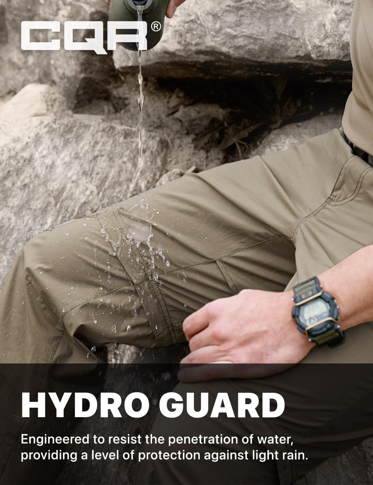 CQR CQR Men's Convertible Cargo Tactical Pants, Water Resistant Outdoor Hiking Pants, Zip Off Lightweight Stretch Work Pants, Runyon Sandstorm, 30W x 32L