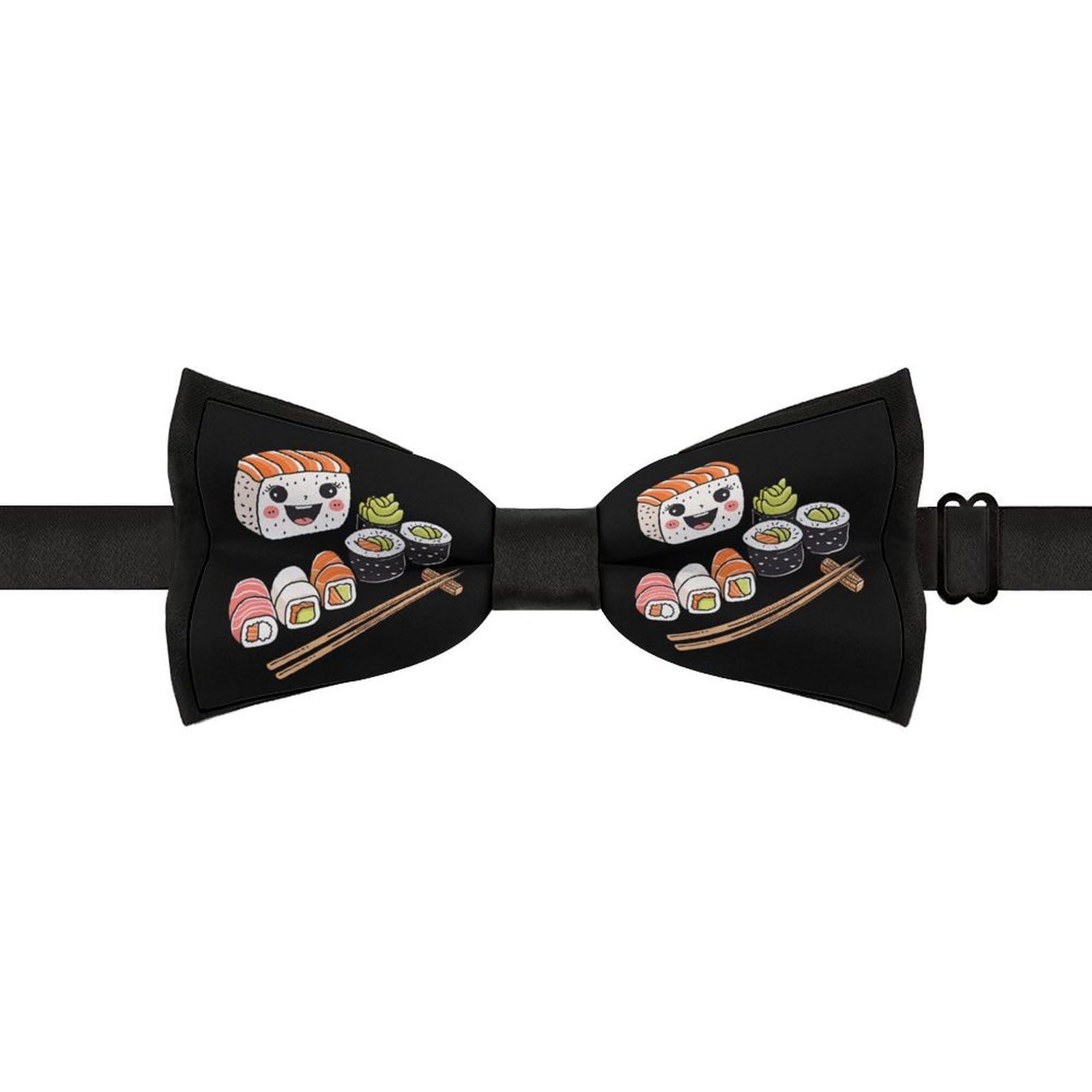 LJFABKY2566 Cute Sushi Men's Pre Tied Bow Ties Adjustable Bowties Necktie for Wedding Party