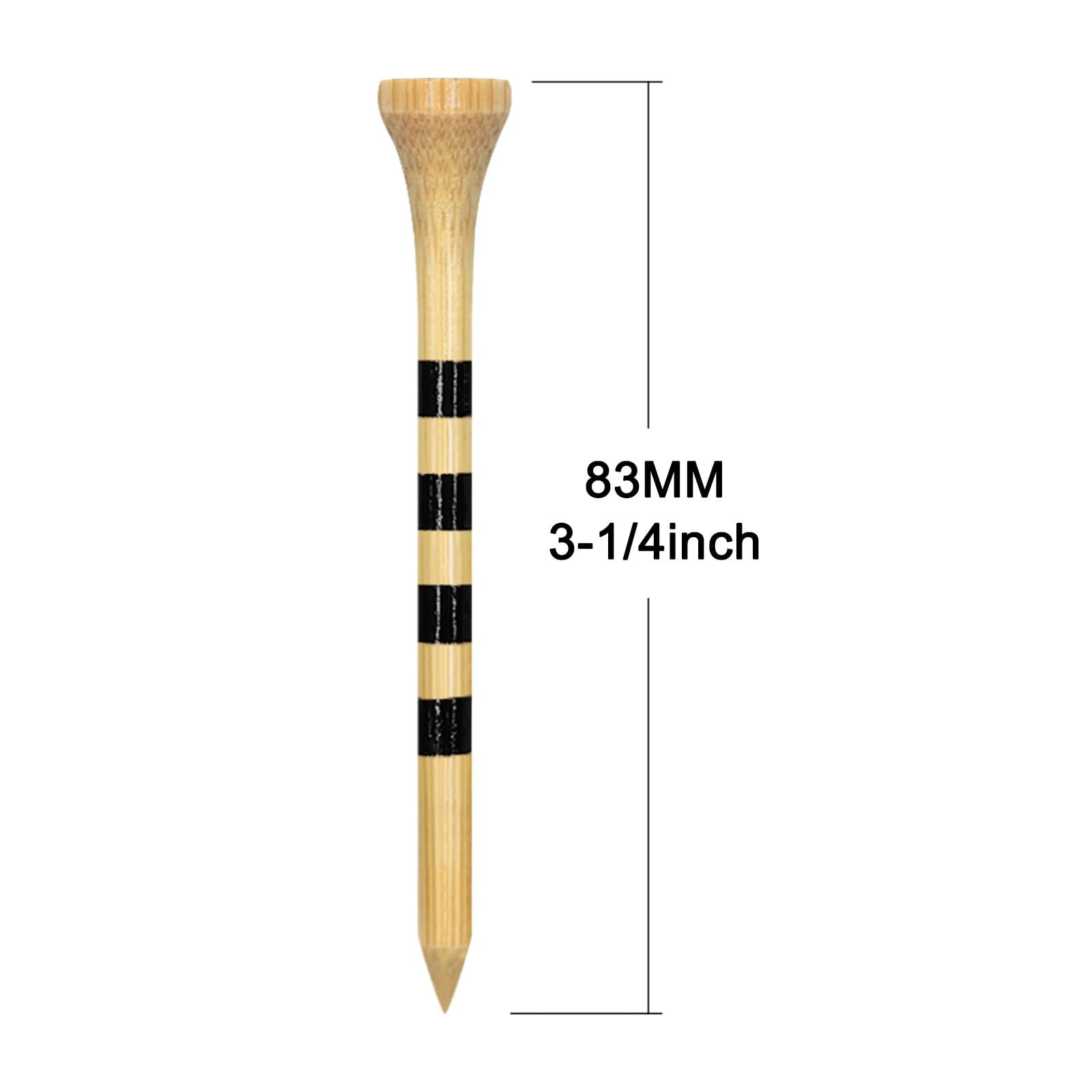 Zivisk Zivisk Wooden Golf Tees 3-1/4 inch 100 Count, 3.25\" Long Golf Wood Bamboo Tees(Natural Color,83mm)