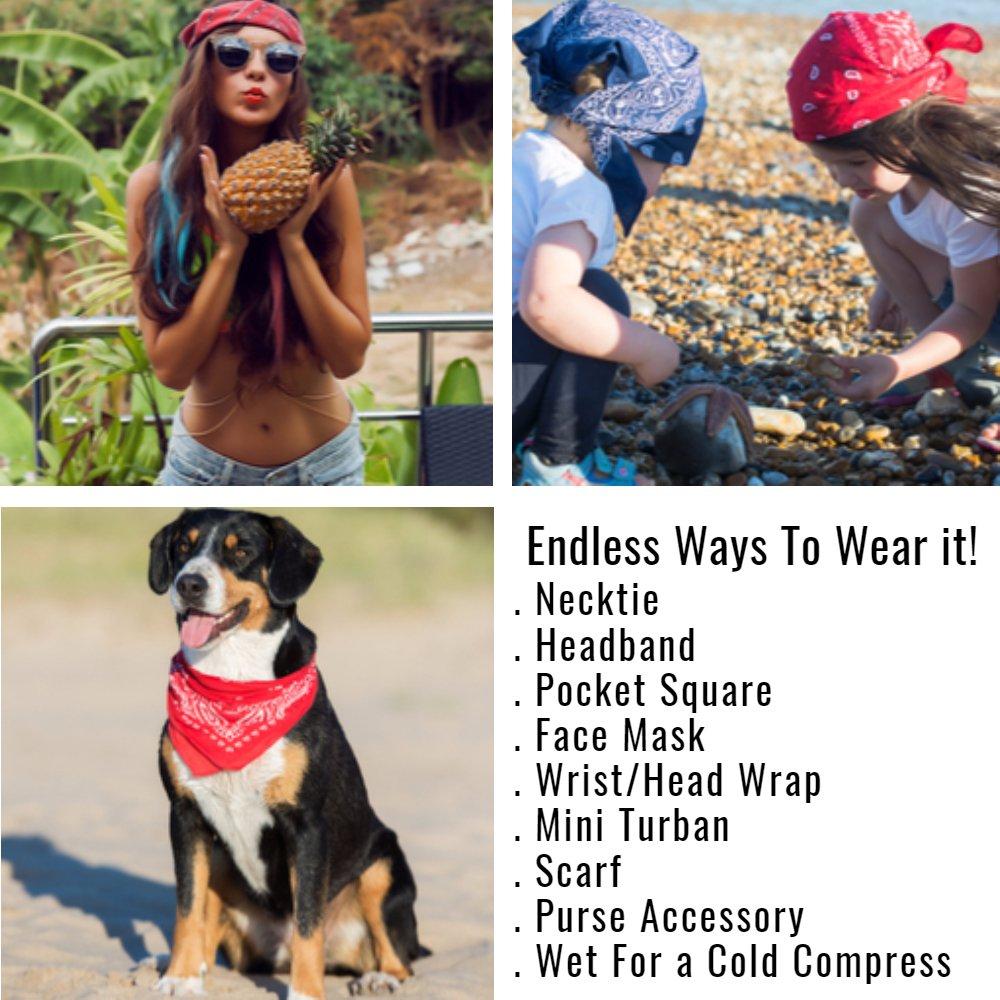 Bandanas Paisley Bandanas By The Dozen 100% Cotton 12-Pack 22" x 22" (Black)