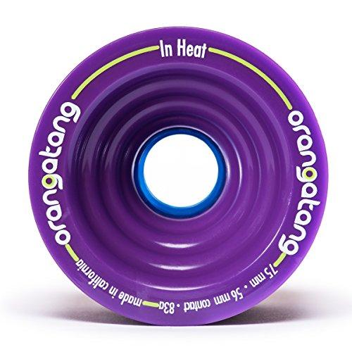 Orangatang Orangatang in Heat 75 mm 83a Downhill Longboard Skateboard Cruising Wheels (Purple, Set of 4)