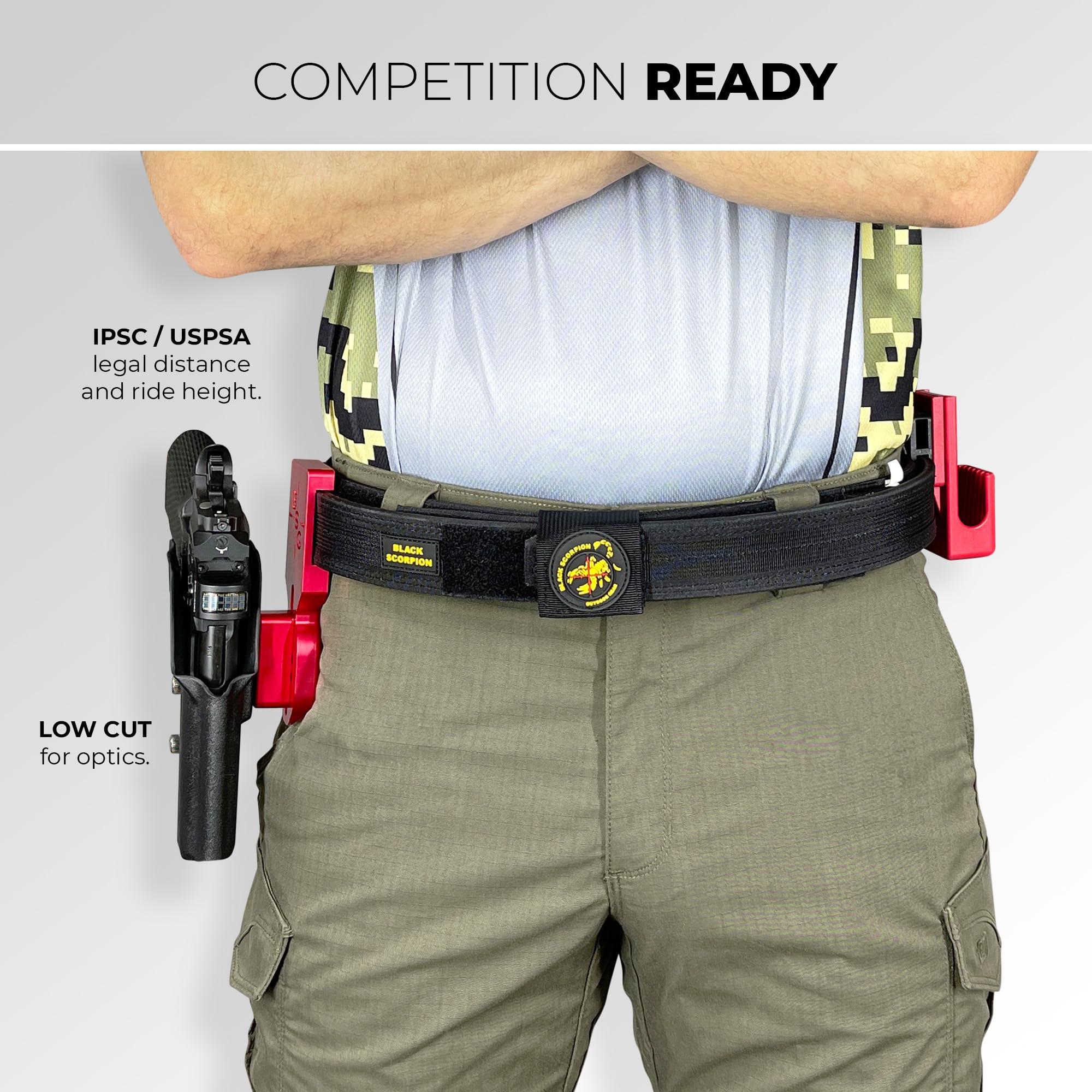Black Scorpion Outdoor Gear Pro Heavy Duty Competition Holster fits Beretta 92XI SAO, SAO Gara, SAO Tactical, Squalo (Right-Hand Draw, Red/Black)