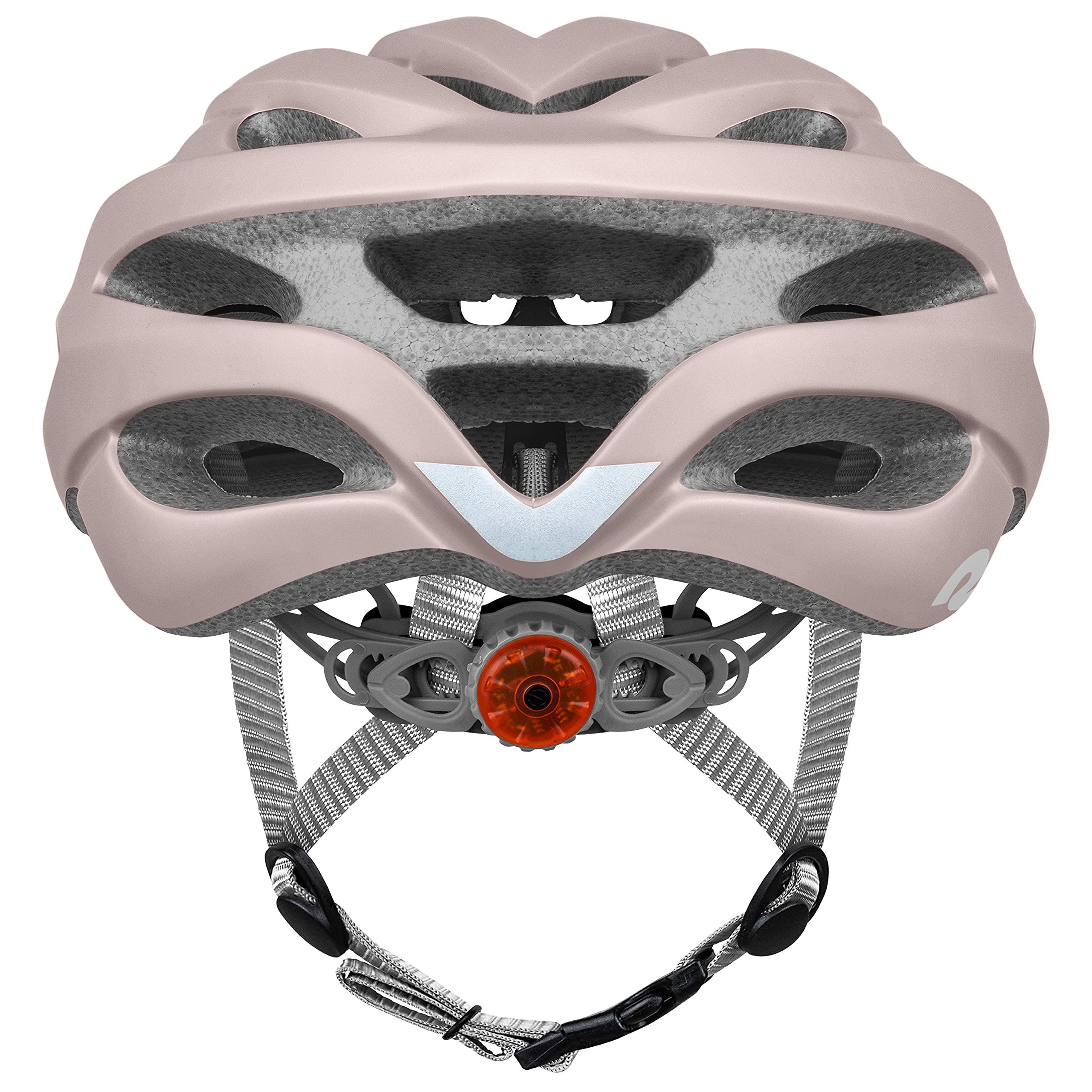Retrospec Retrospec Silas Adult Bike Helmet with Light for Men & Women - Lightweight, Comfortable, Matte Desert Rose