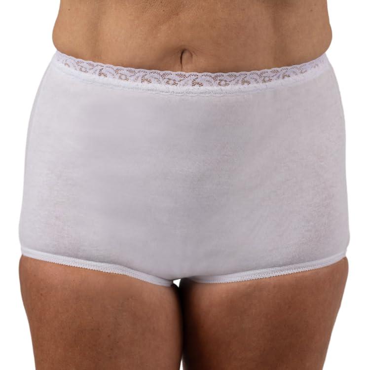 Dixie Belle Dixie Belle Lace Trim Cotton Full Brief Panty 3 Pack (US, Numeric, 11, Regular, Regular, White)