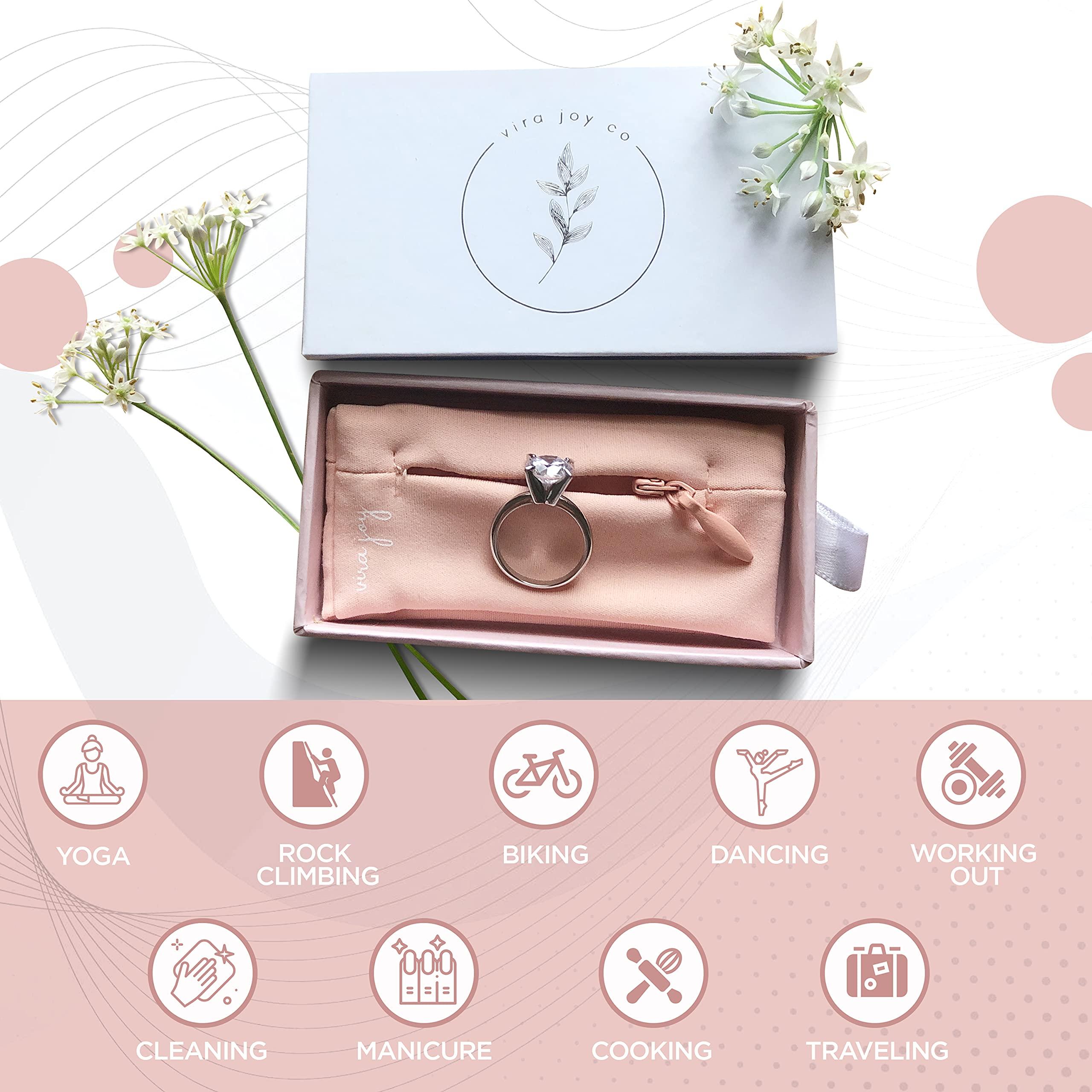 Vira Joy Vira Joy Wristband Ring Holder | Engagement & Wedding Ring Protector for Active Women | for Yoga, Rock Climbing, Running, Sports, Fitness, Working Out, Travel (Galaxy, Small)