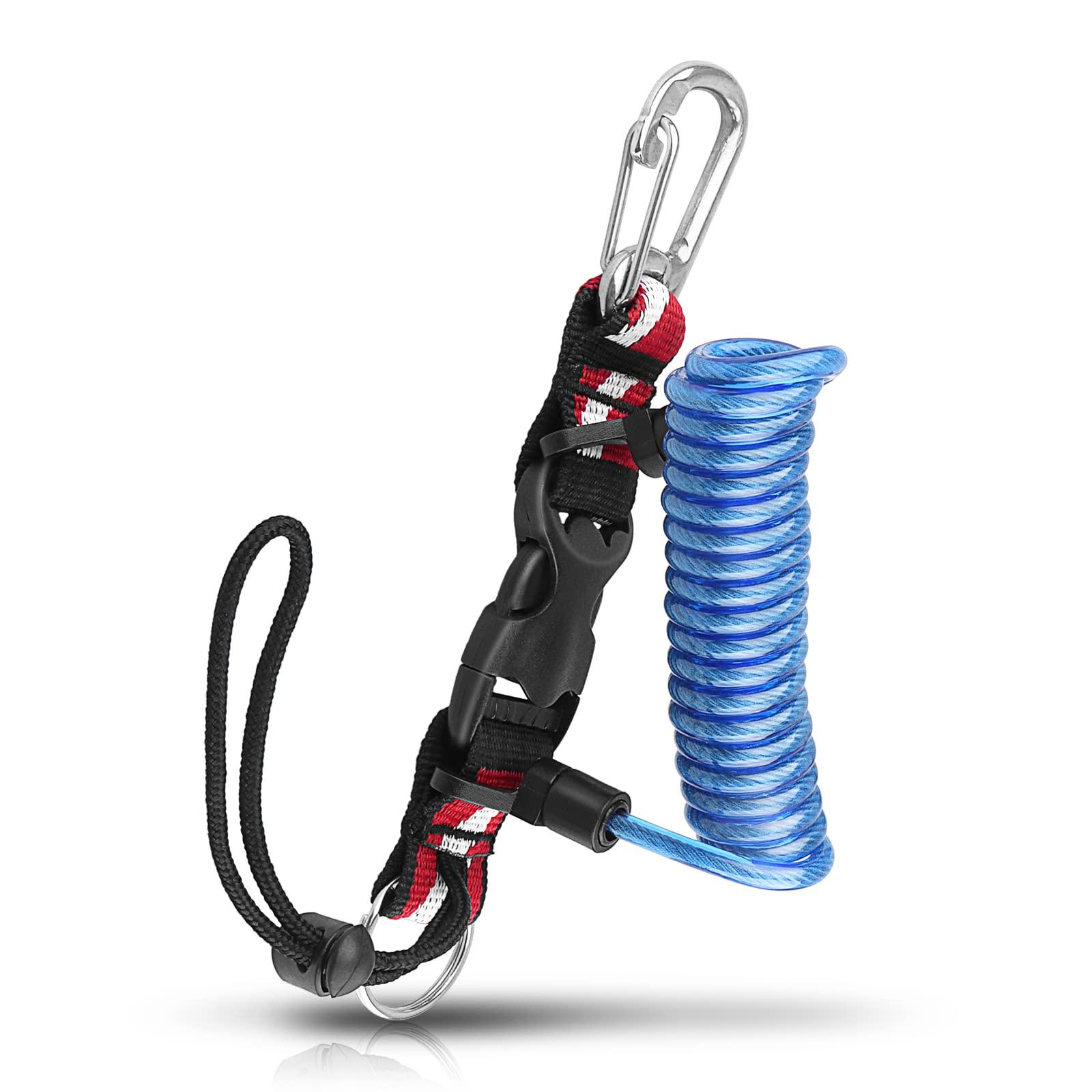OVOVFANY OVOVFANY Scuba Diving Lanyard + Double-Clips Scuba Retractable Lanyard