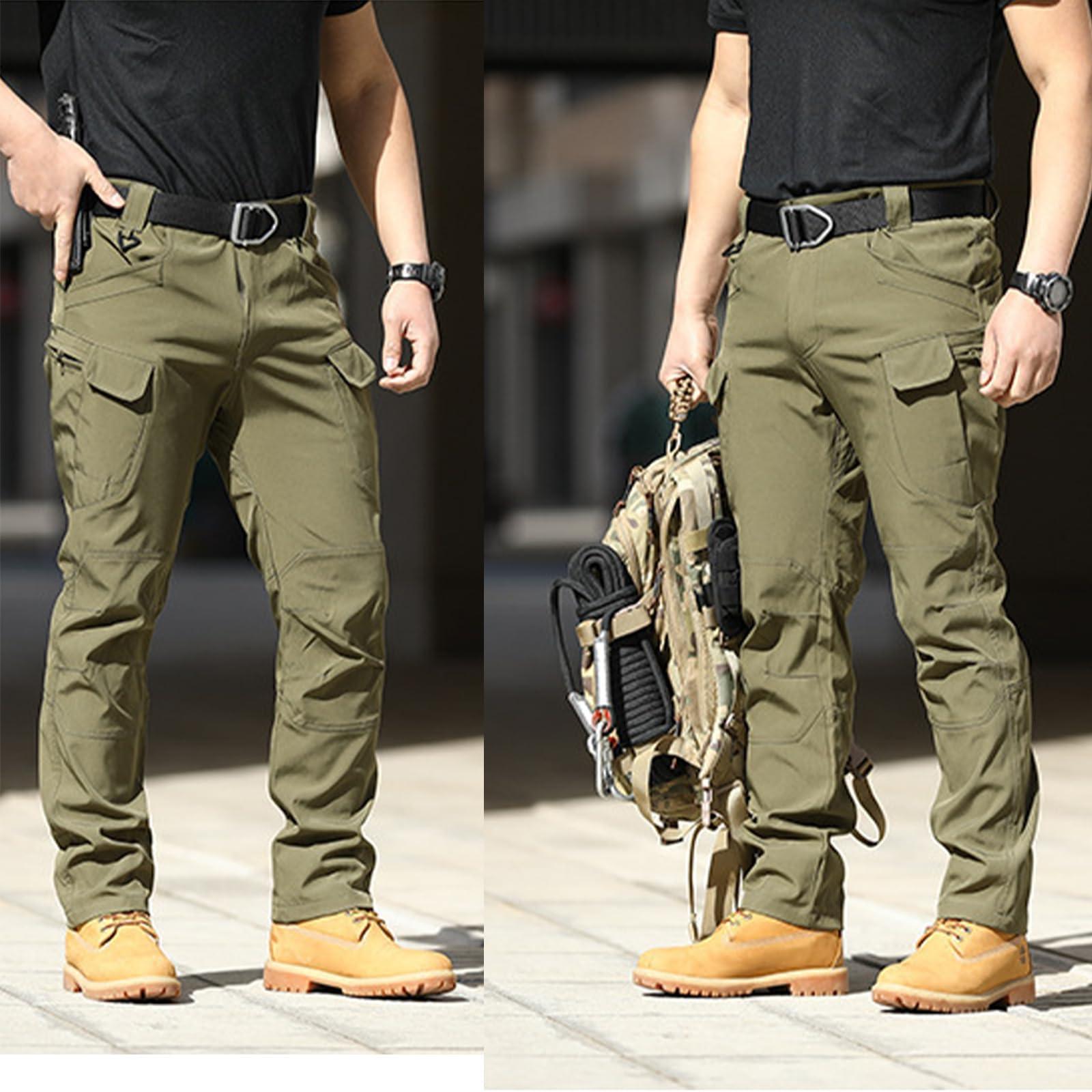 Texwix Flexcamo Flexcamo - Tactical Waterproof Pants, Flex Camo Cargo Pants for Men, Mens Tactical Hiking Pants (Black 2,XX-Large)