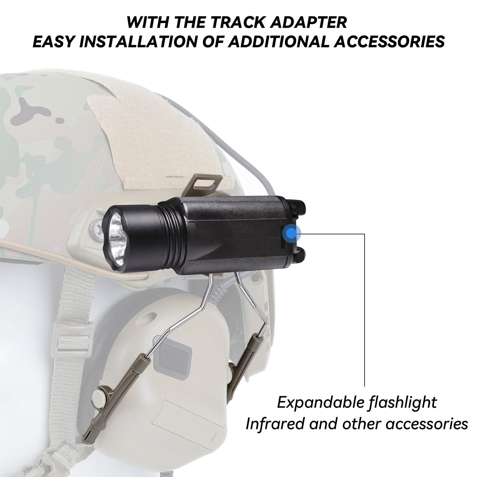 Qavctw Qavctw Tactical Helmet Rail Suspension Adapter for Airsoft Fast Headset Universal Tactical Helmet Headphones Bracket System Ear Protection for Airsoft Hunting