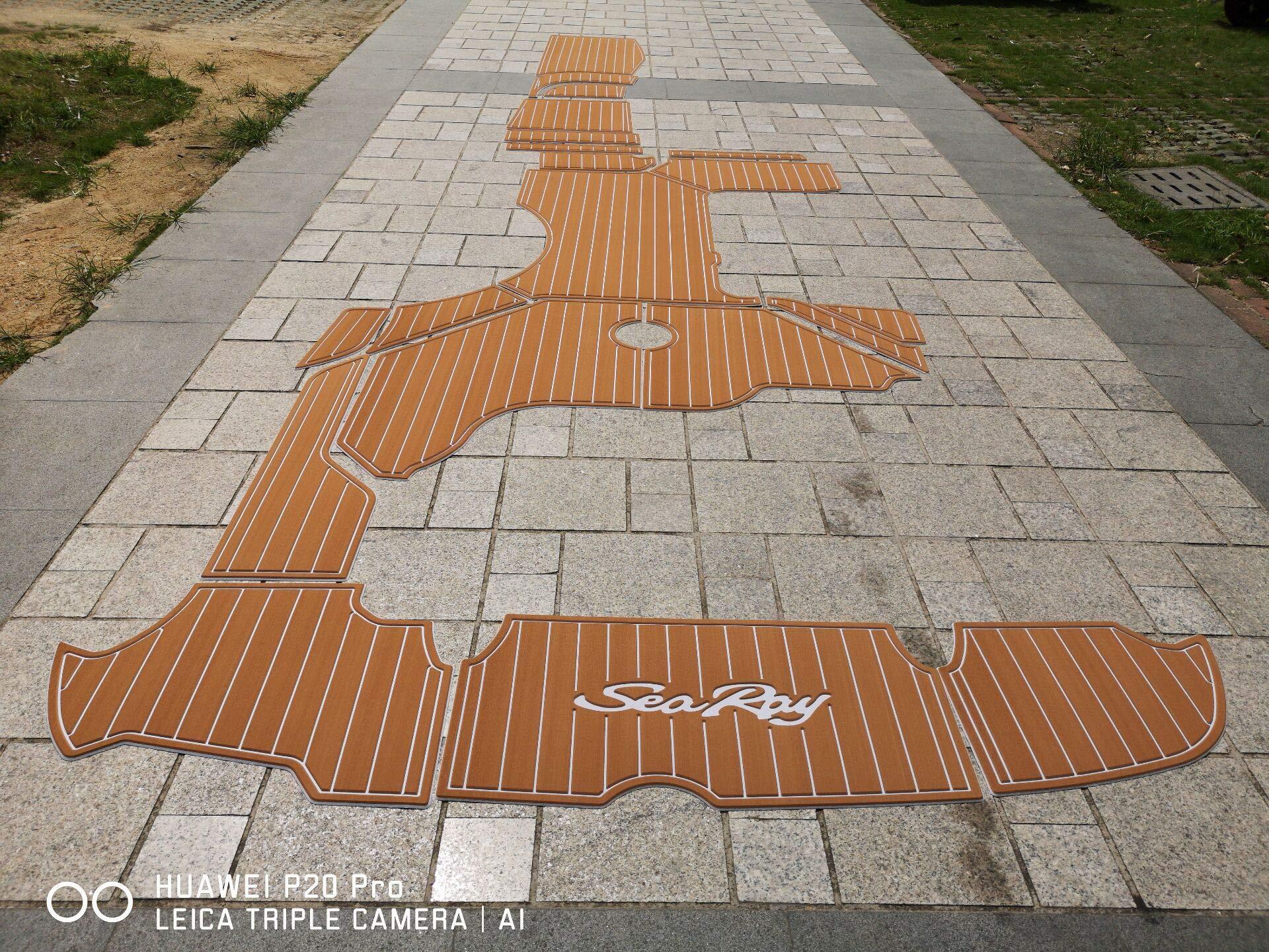 ZY ZY 2014 MasterCraft X-Star Boat Swim Platform Pads 1/4" 6mm EVA Teak Decking (Light Brown with Black Lines)