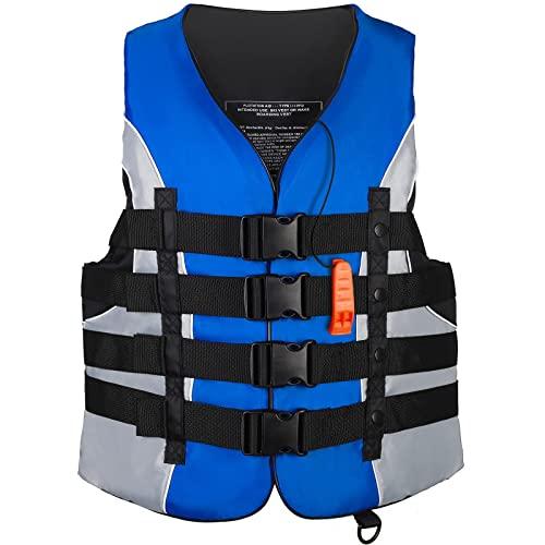 Leader Accessories Leader Accessories Adult Universal Personal Flotation Device USCG Approved Life Jacket Vest (Blue, 3XL)