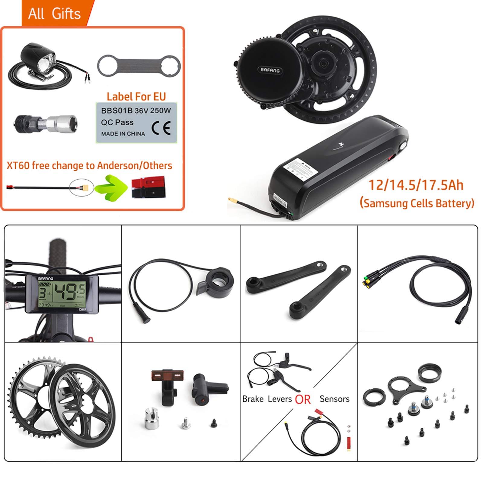 BAFANG BAFANG 48V 750W Mid Drive Electric Bike Conversion Kit with HMI Display BBS02B 8FUN Mid Motor for Bike Kit with 48V Ebike Battery