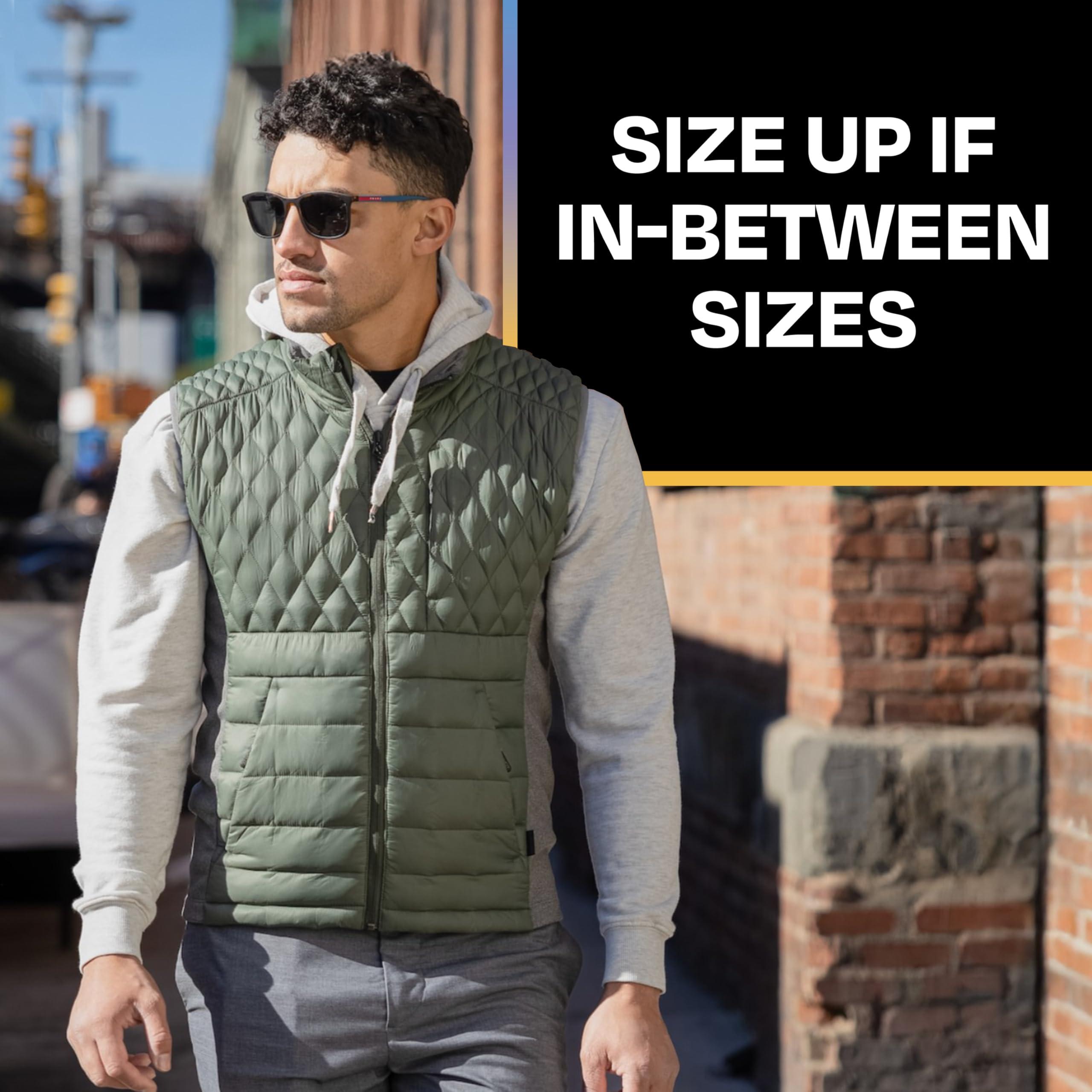 PYVOT PYVOT Mens Dash Weighted Quilted Vest, Weighted Blanket Inspired Clothing for Sensory Issues, Fitness, Stress Relief and Relaxation, Large Size, Black