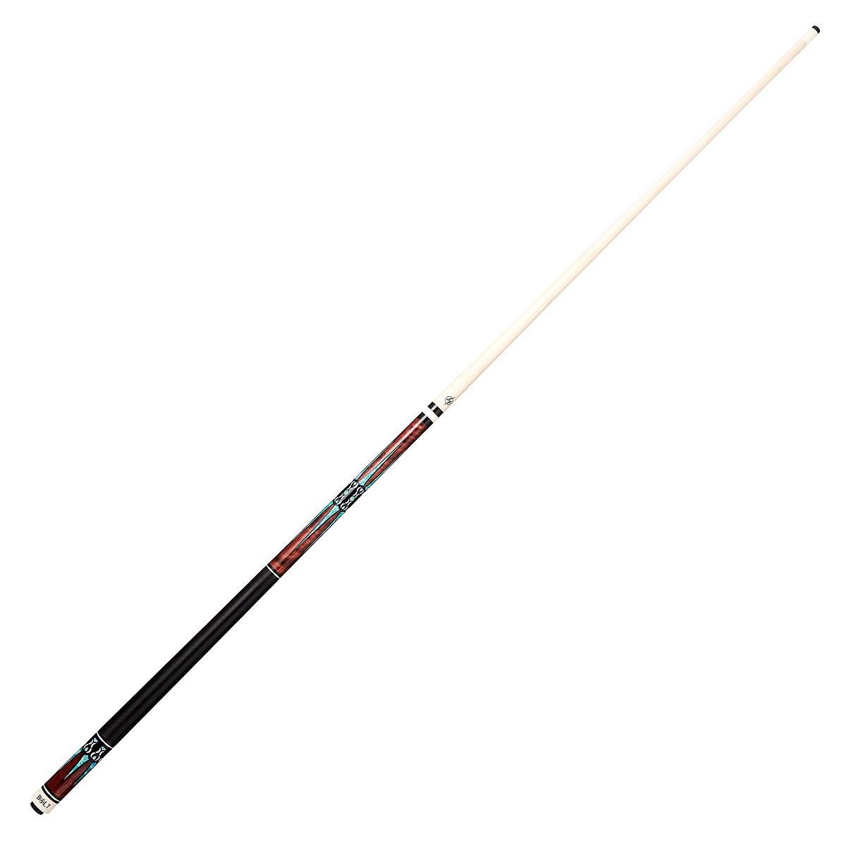 West State Billiards Bolt High Performance Maximum Control Pool Stick 2 Piece Maple 19 20 or 21 oz Pool Cue for Home Bar Pub Billiard Hall XTC Fiber (Maple/Brown Overlaid Abalone Points, 21)
