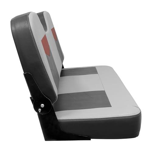 Wise Wise 3348-1881 Pro Angler Tour Series Bass Boat 48\" Fold Down Bench Seat, Marble/Regal Red/Charcoal