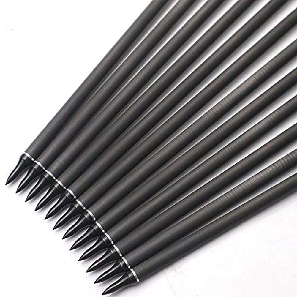 ACCMOS 12pc Custom Length Carbon Arrows for 15-95 Lb Compound Bow ID 6.2mm .244\" 22-33 Inch Spine 250 300 340 400 500 600 700 800 Target Practice & Hunting Arrow Adult Youth Shooting