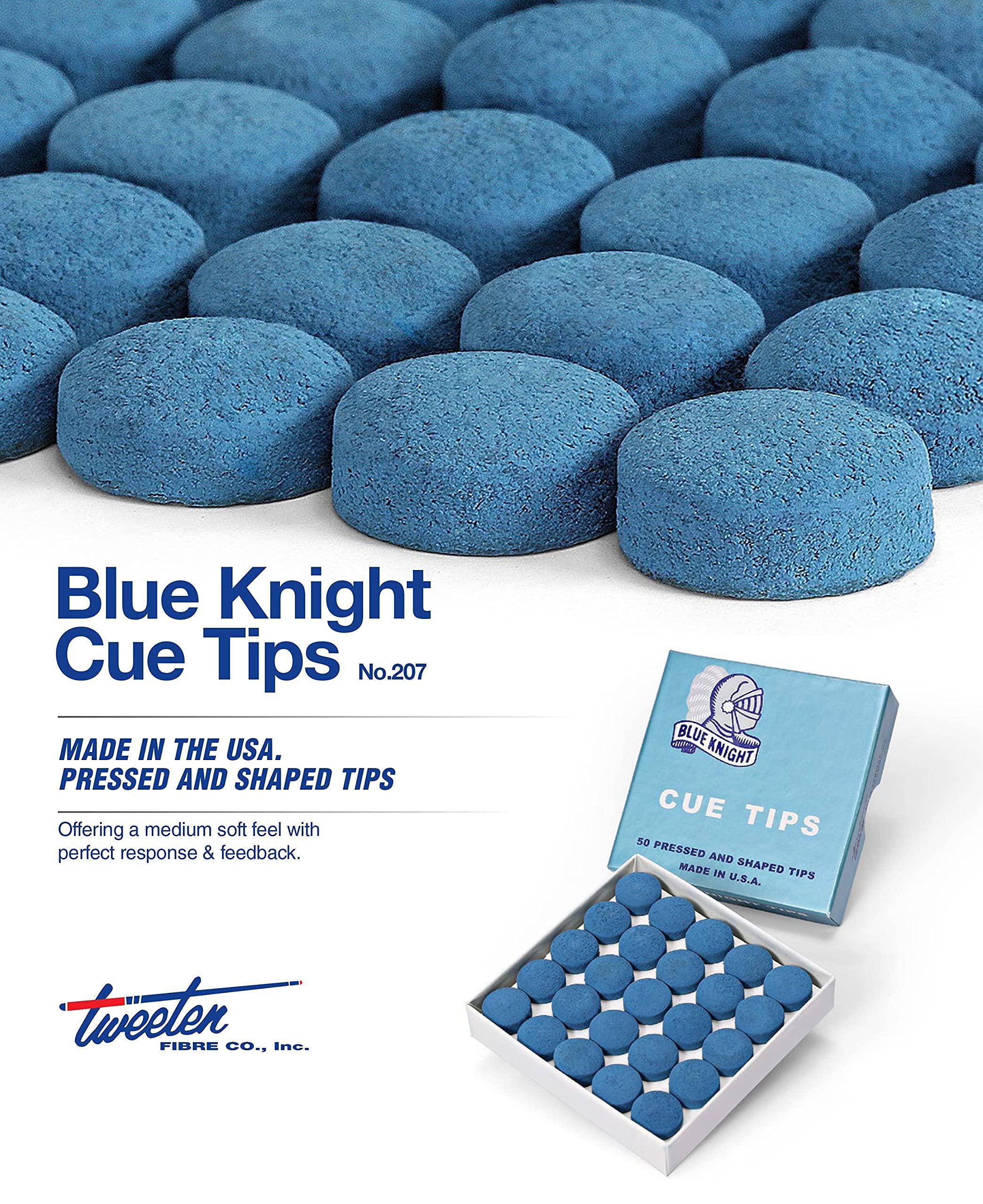 Tweeten Tweeten Blue Knight Billiard Pool Cue Tips - Choose Your Size - Pack of 10 (13 mm)