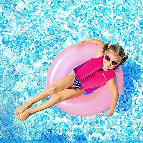 Genwiss Toddler Girl Swim Vest - Genwiss Baby Swim Vest for Age 3-4 Years Child Kids Fit 28-38 lbs,Size Medium, Pink