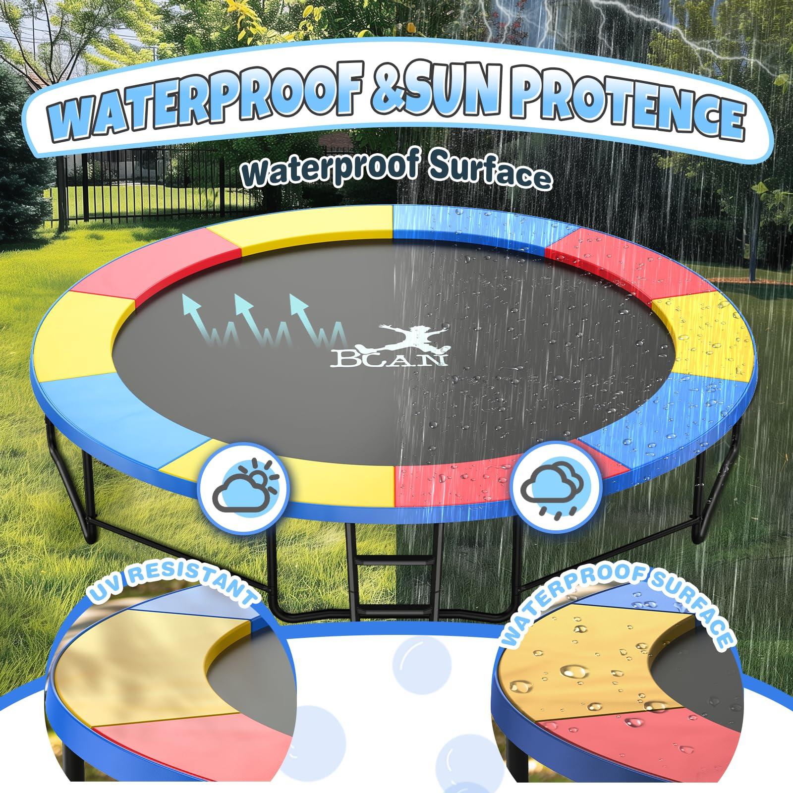 BCAN BCAN Trampoline Pad, 12ft 14ft 15ft 16ft Trampoline Replacement Safety Pad, Waterproof Trampoline Accessories Spring Cover