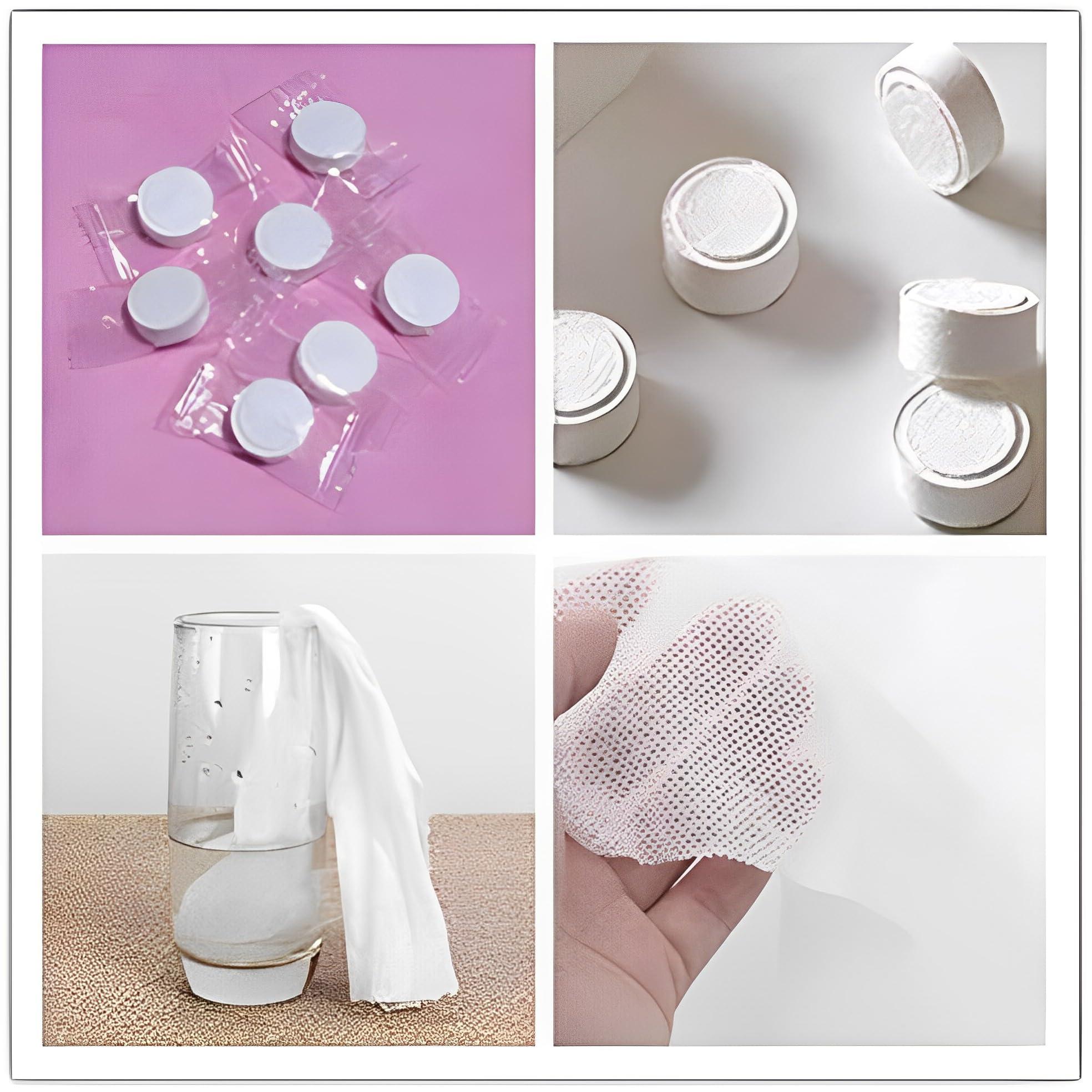 Swity Home Swity Home 200 Pack Compressed Towel Coin Tissues Portable Wipe Napkin Paper Tablets Non-Woven Disposable Compressed Cotton Coin Tissue Towel Home Hand Wipes for Travel Camping Outdoor Sports