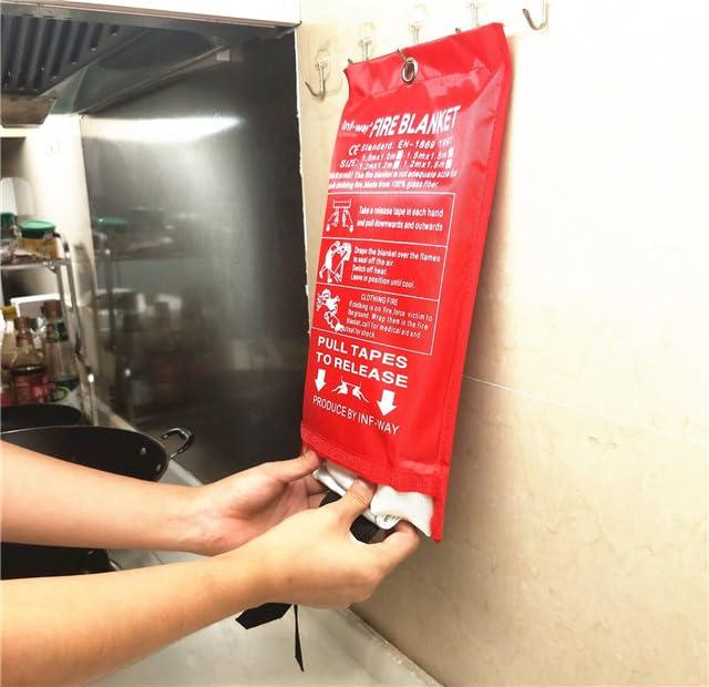 Inf-way Inf-way Emergency Fire Blanket for Home and Kitchen, 5 Size for Choice, 4 Pack Fire Blankets 3.3x3.3ft