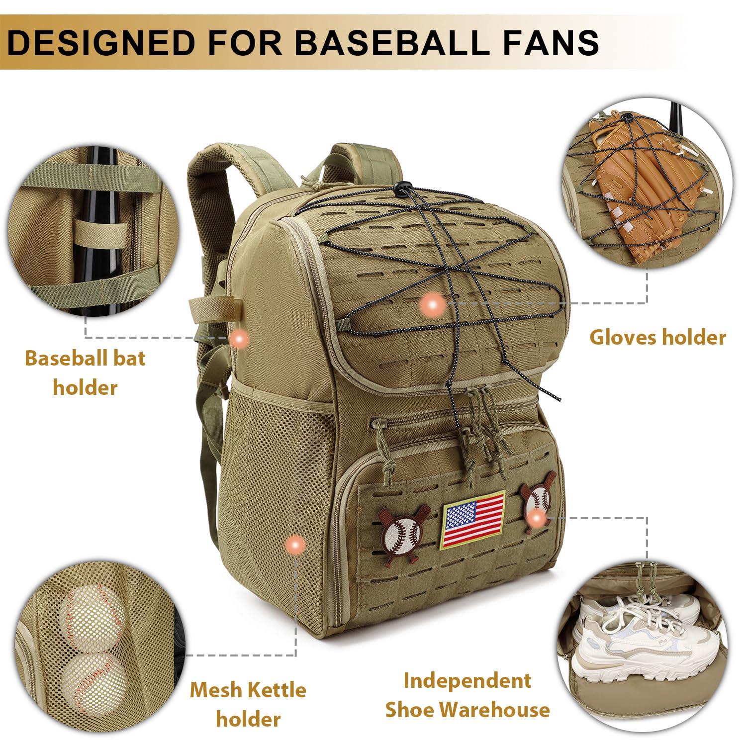 XINTREY XINTREY 6 Gallon Baseball Bucket Cover Organizer and Tactical Baseball Backpack, Softball Bat Bag w/Shoe Compartment for Men & Women