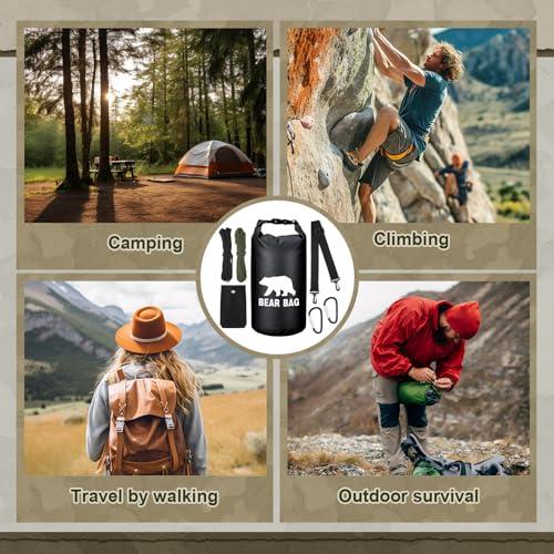 Foilswirl Foilswirl 1 Set Bear Food Bag for Camping Ultralight Food Bag Hanging System Includes Waterproof Bear Bag, Nylon Ropes, Hooks for Camping Backpacking (Black,20 L)