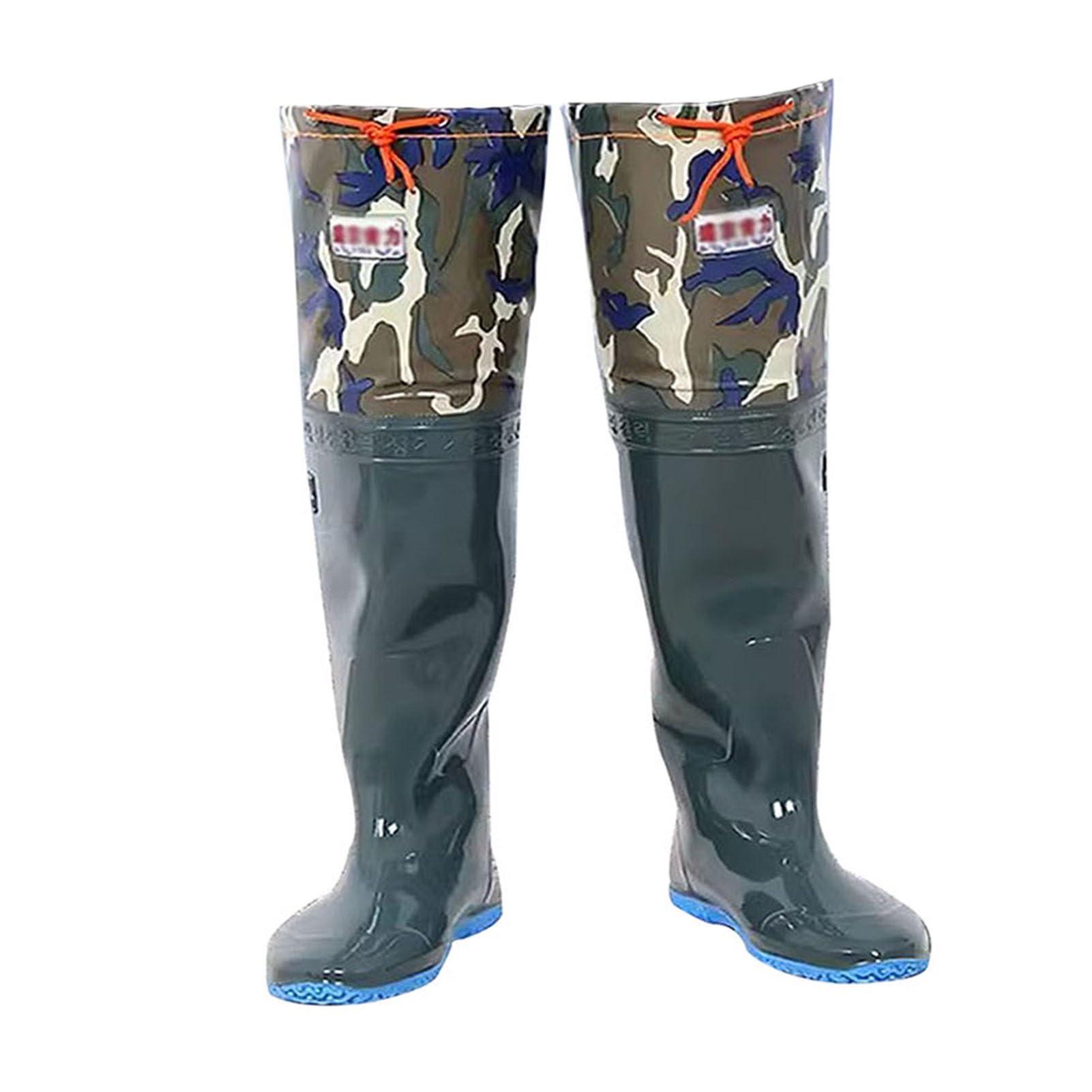 JCWGLY Men and Women Waterproof Fishing Waders for Outdoor Work and Hunting, 60cm High Knee Wading Boots No Leaks(7.5)