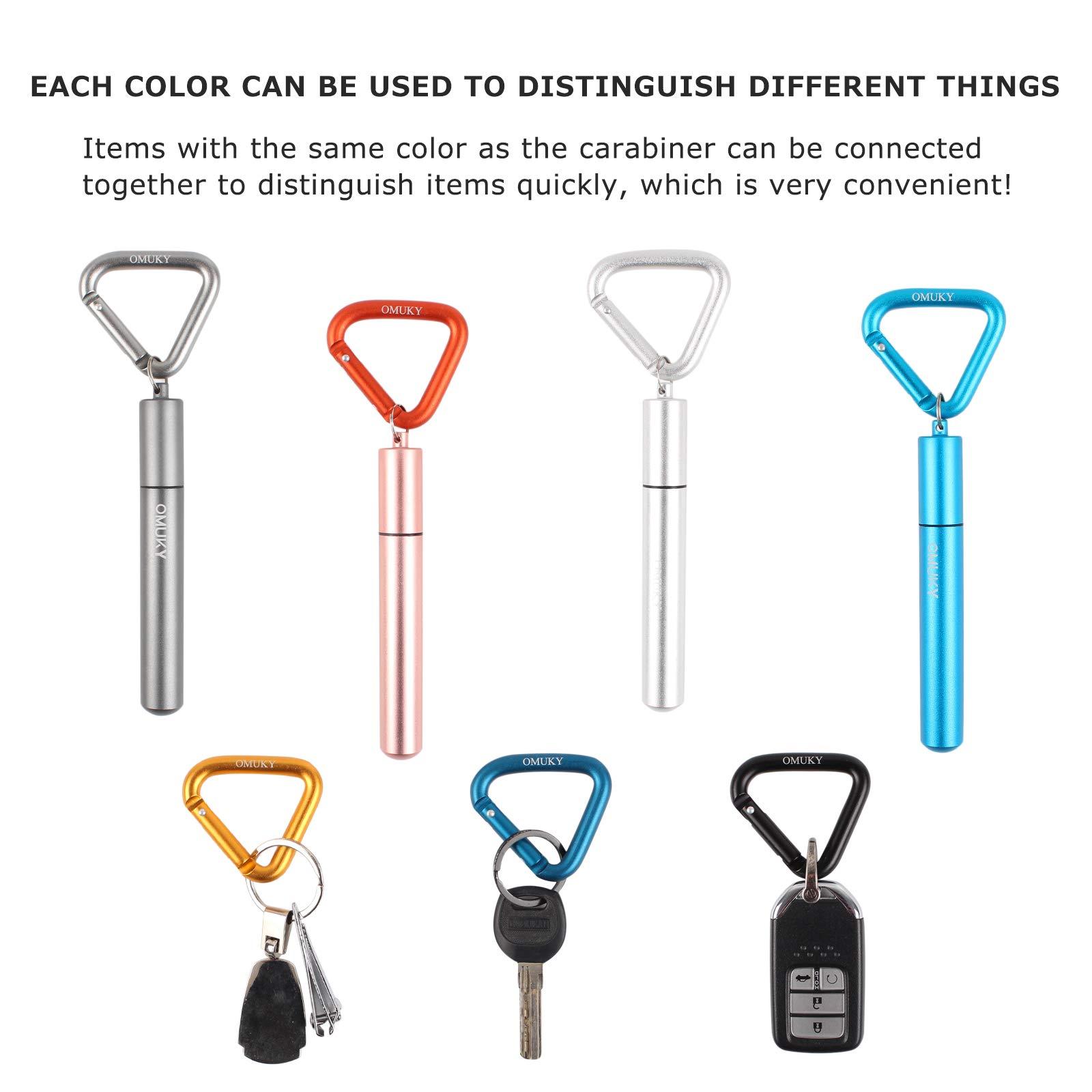 OMUKY OMUKY Triangle Shape Aluminum Carabiner Clip Heavy Duty Keyring Camping Accessories Large Straight Gate Carabiners 7-Pack (Triangle-7pcs)