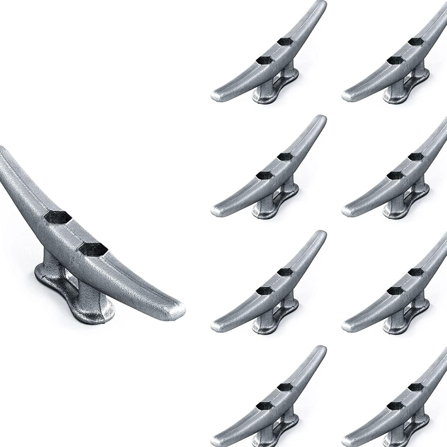 Simplified Living Simplified Living 8\" Dock Cleat, Weatherproof Galvanized Cast Iron Boat Cleat Tie Downs for Marine Pier or Decorative Nautical Maritime Dcor, 4, 8, 16 Pack