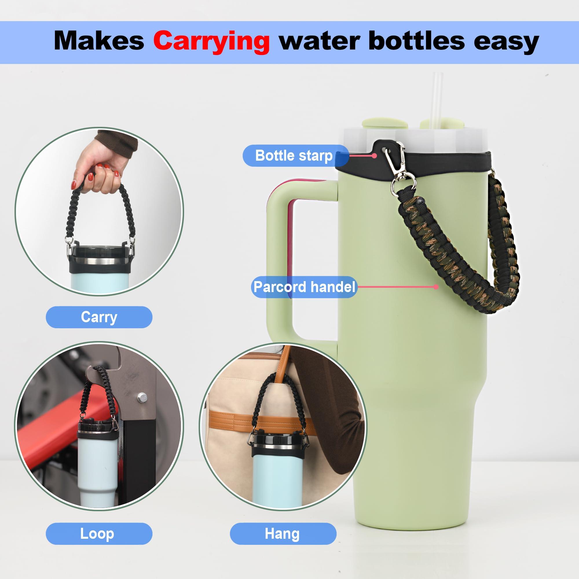 Wongeto Wongeto Water Bottle Handle Strap - Compatible with Stanley Water Bottle - Paracord Handle for Stanley Cup Accessories(Camo)