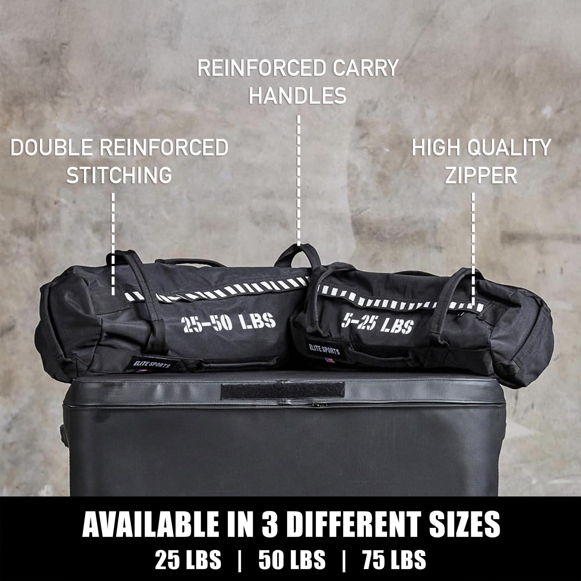 Elite Sports Elite Sports Workout Sandbag for Versatile, Intensive Core Muscles Fitness, Strength Training with Strategic Handle Placement (Unfilled)