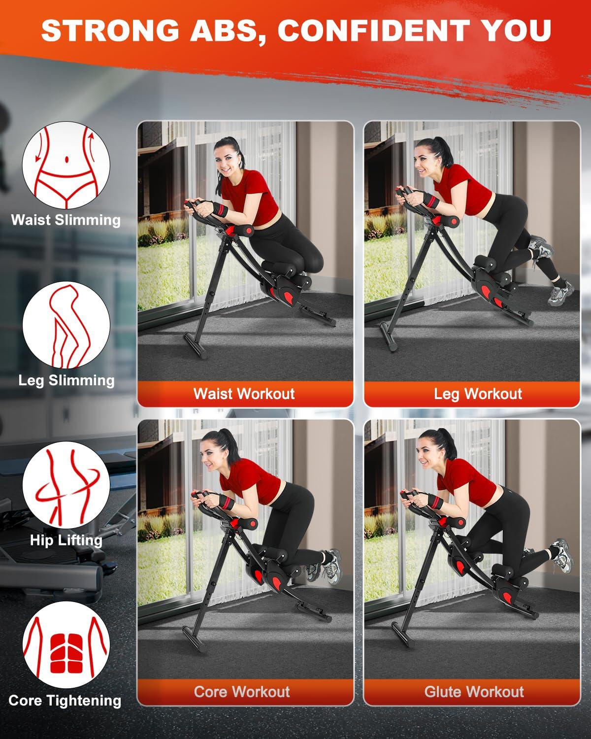 GIKPAL GIKPAL Ab Machine, Ab Workout Equipment for Women, Adjustable Ab Trainer Machine for Stomach Workout at Home Gym, Ab Crunch Exercise Equipment Abdominal Trainer for Beginner