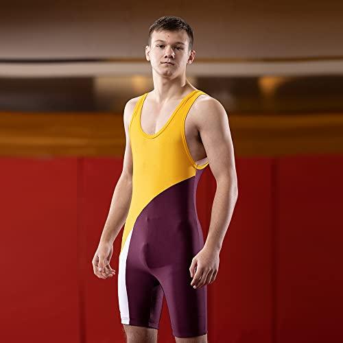 Matman Matman Wrestling Singlet Men's Georgia Weightlifting Singlet Nylon Spandex