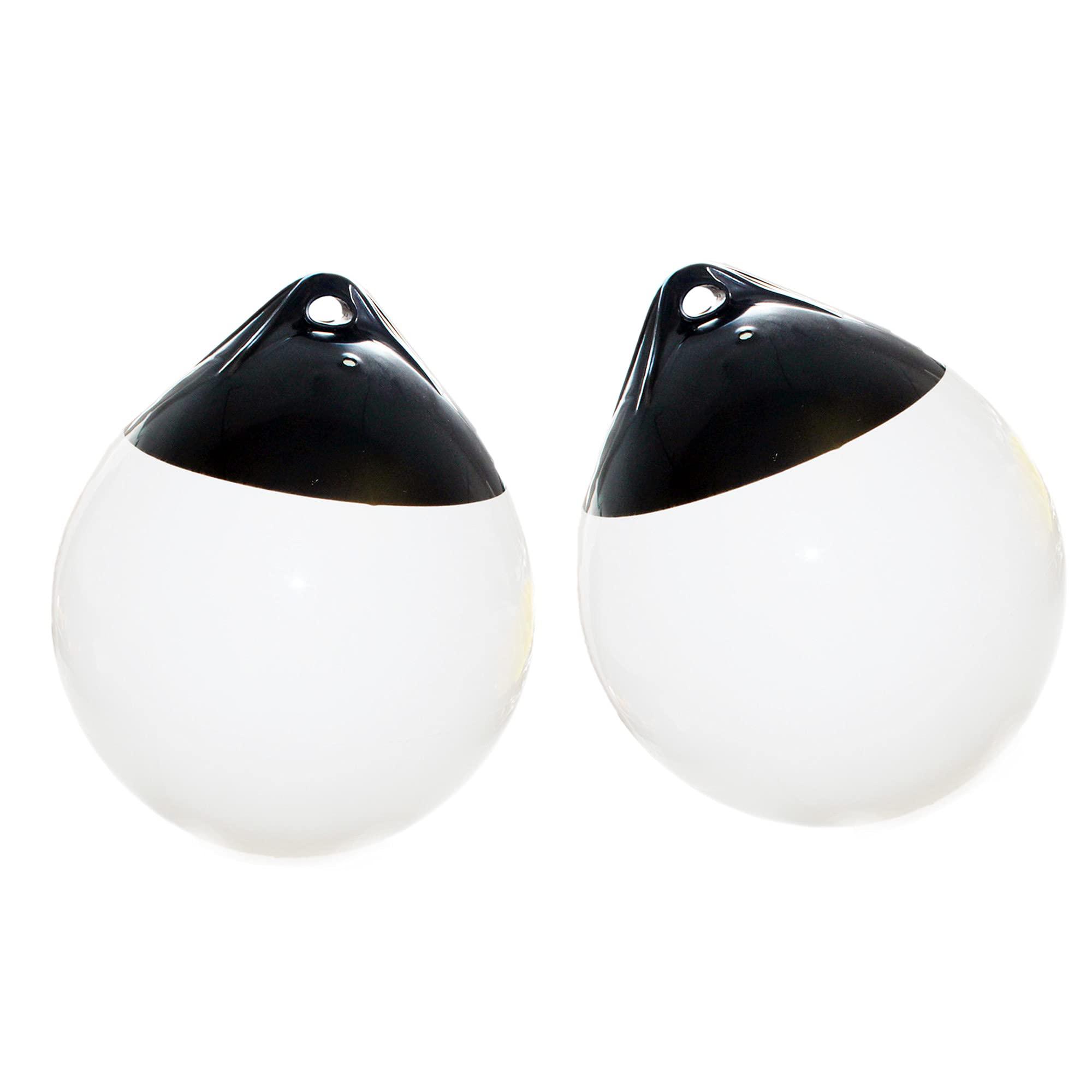 X-Haibei X-Haibei Pair of Boat Fenders Ball Round Anchor Buoy, Dock Bumper Ball Inflatable Vinyl Shield Protection Marine Mooring Buoys (White, A38(D14.9*H17.8 INCH))