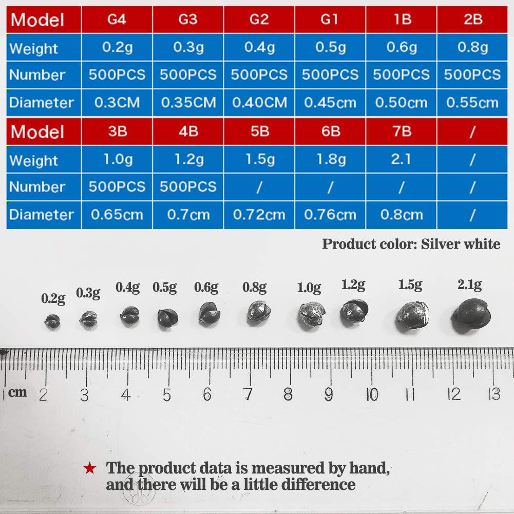 FREE FISHER FREE FISHER Split Shot Fishing Weights,500Pcs Lead Sinking Fishing Weights Sinkers,Fishing Sinkers and Weights (0.05oz)