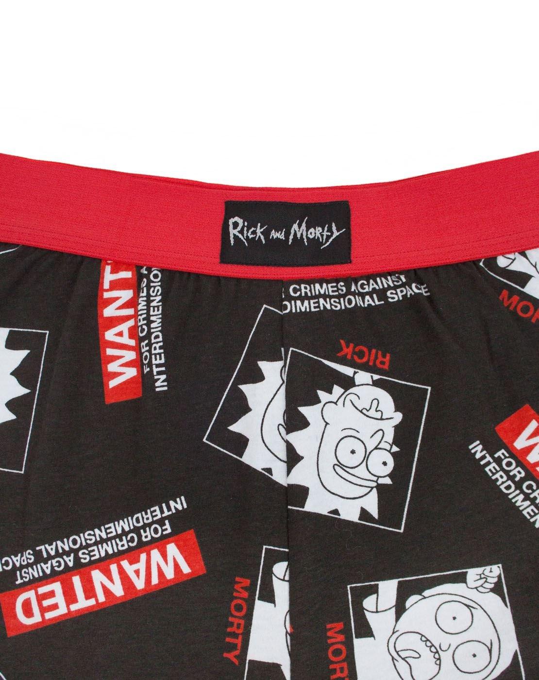 RICK AND MORTY RICK AND MORTY Mens Pajama Set | Wanted Poster Short Sleeve Graphic Tee & Long Leg Print PJs | Sci-fi Comedy Merchandise Multicoloured