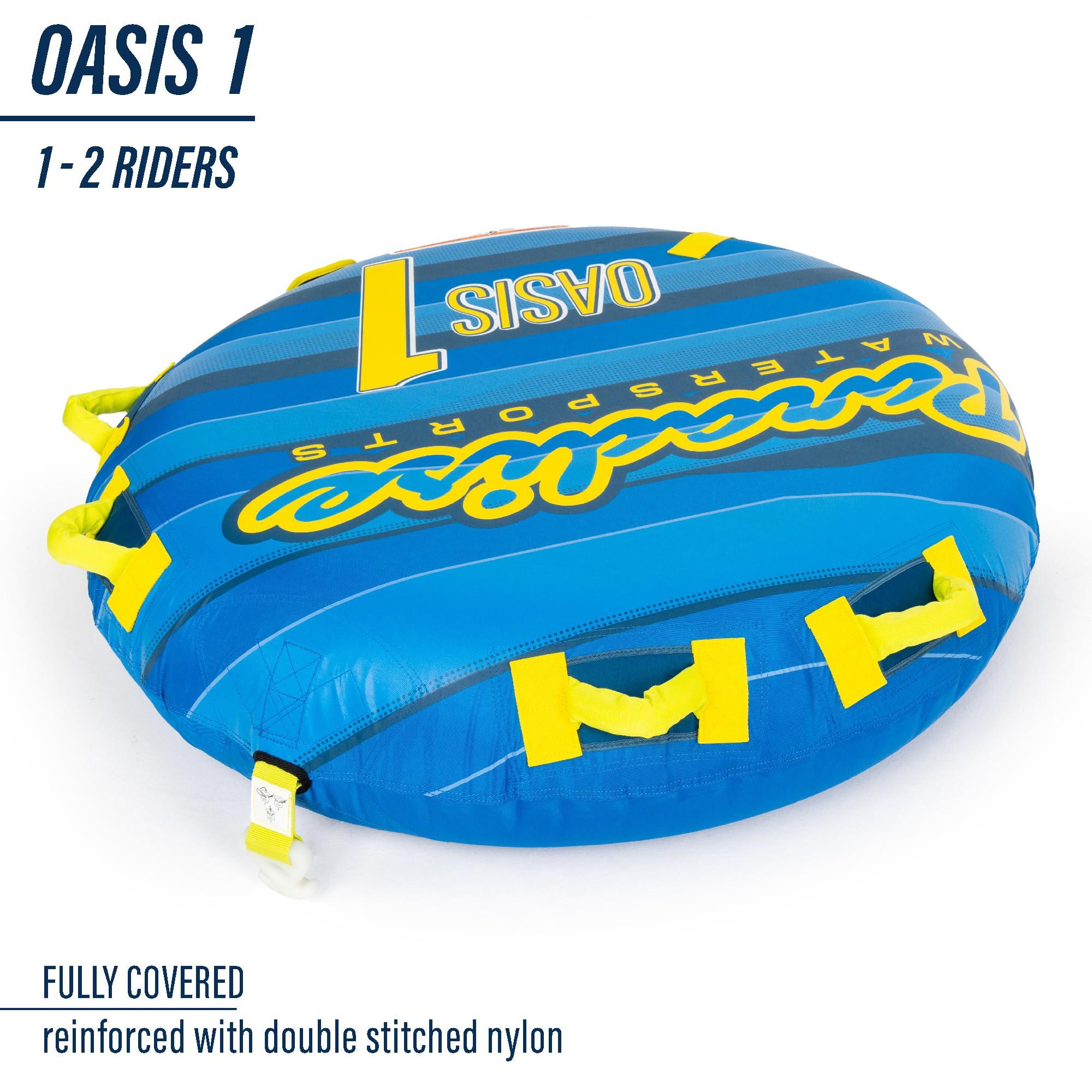 NorEast Outdoors NorEast Outdoors Paradise Water Sports - Oasis Towable Tube for Boating - 1 Rider, Blue/Yellow