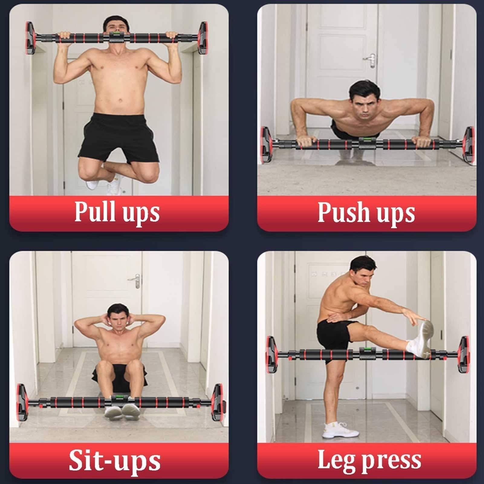 AGYH Pull-Up Bars Portable Wall-Mounted Horizontal Bar, Door Corridor Pull-up Fitness Bar with Balance Tester, Safe Anti-Skid, 70-160CM Adjustable, Load 300kg (Size : 70-100CM)