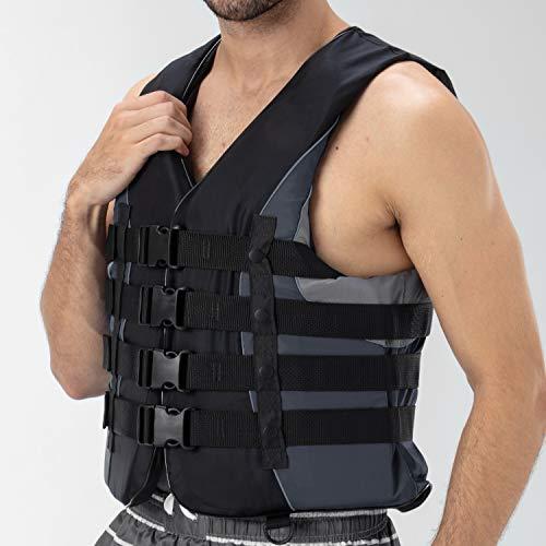 XGEAR XGEAR Adult USCG Life Jacket Vest Water Sports (Black, L)