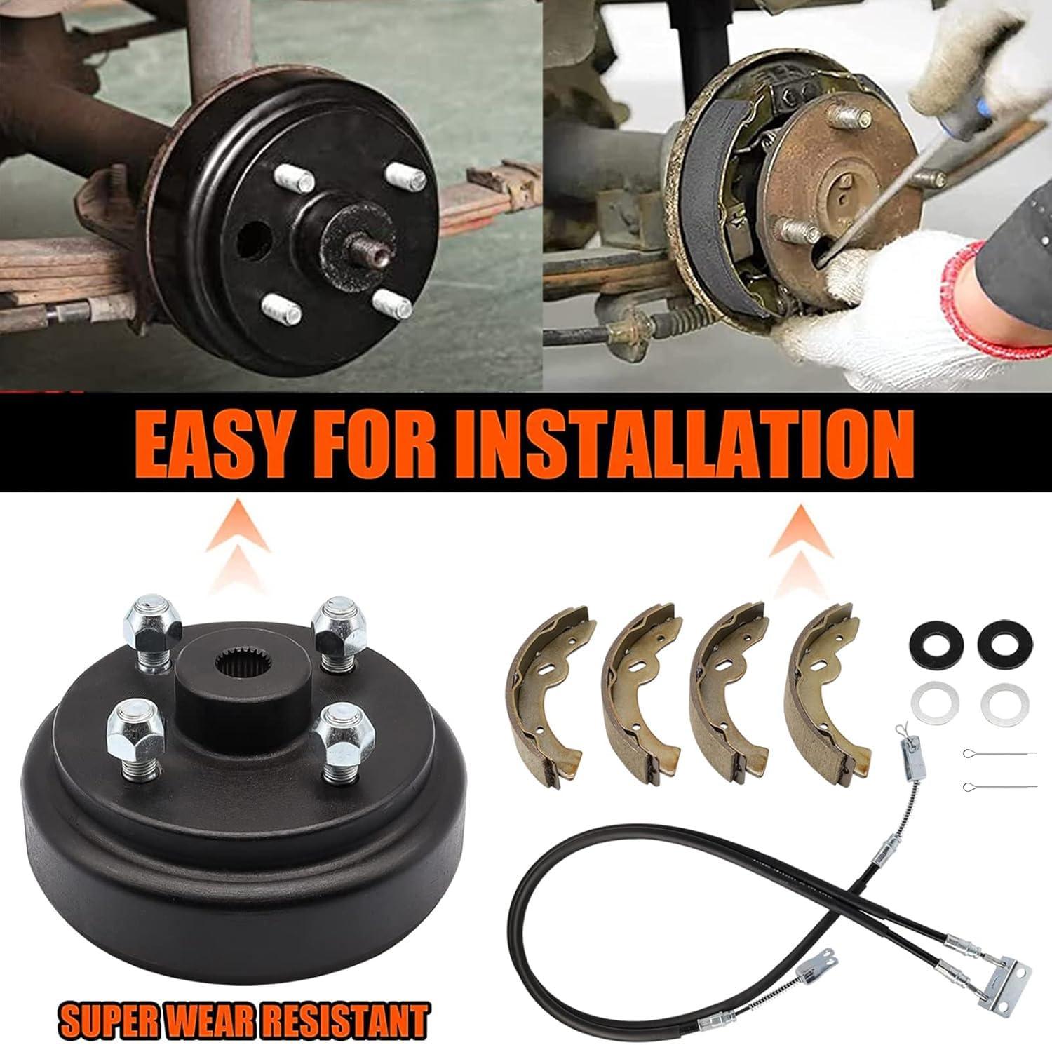 CLUBRALLY CLUBRALLY EZGO TXT Electric Deluxe Brake Golf Cart Maintenance Kit 1996-2008 -Contain Brake Drum/Hub,Brake Cables & Brake Shoes