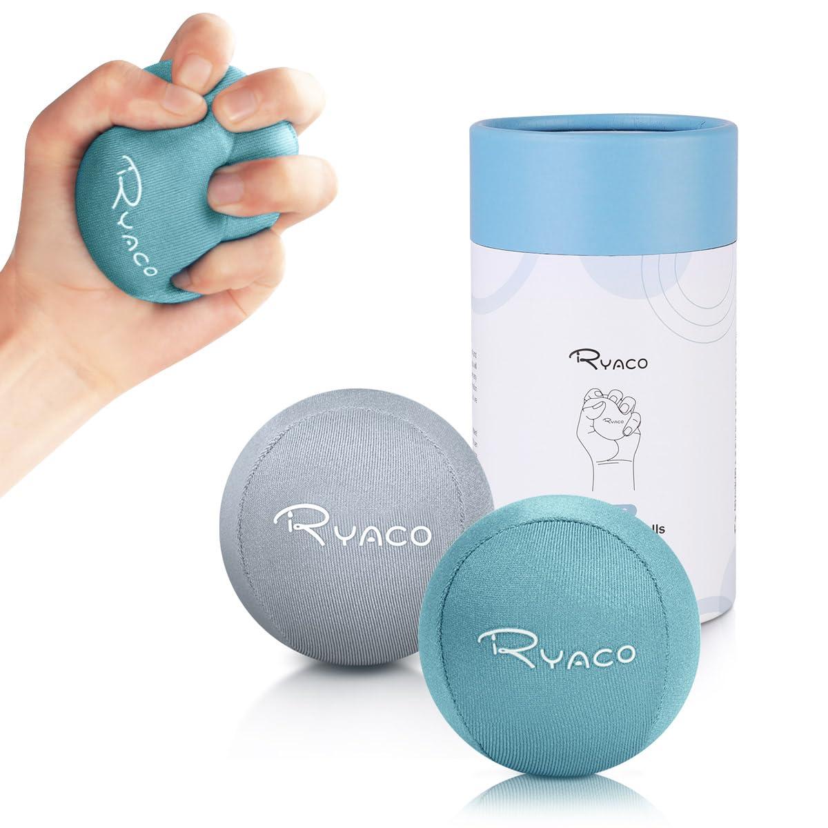 Ryaco Ryaco 2PCS Hand Exercise Gel Stress Balls Set, Soft & Hard Gel Balls Set of 2 for Adults & Kids - Anxiety Relief, Resistance Training, Easy Squeeze, Grip Strength