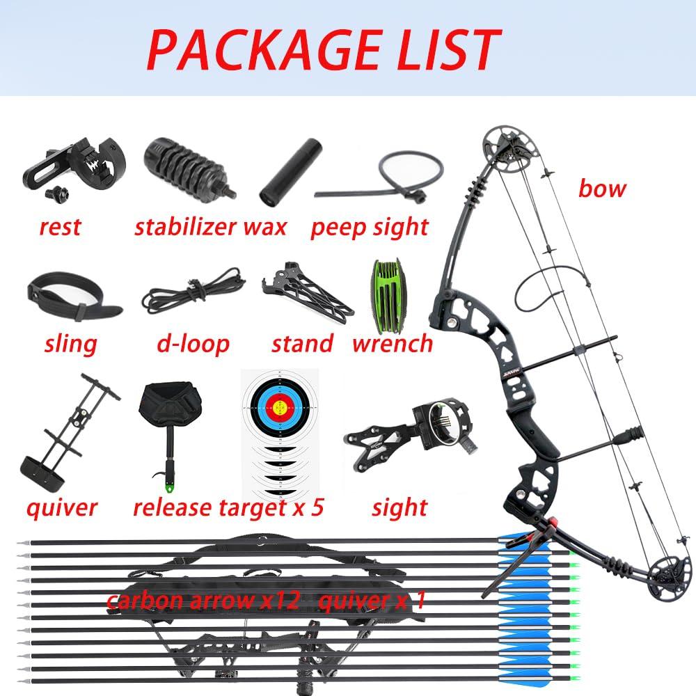 SHARROW Compound Bow Kit for Adult and Beginner,Hunting Bow Archery Set with Alll Accessory,Draw Weight 30-55 Lbs, Right & Left Handed for Hunting Fishing Target Shooting (Earth, Left Handed)