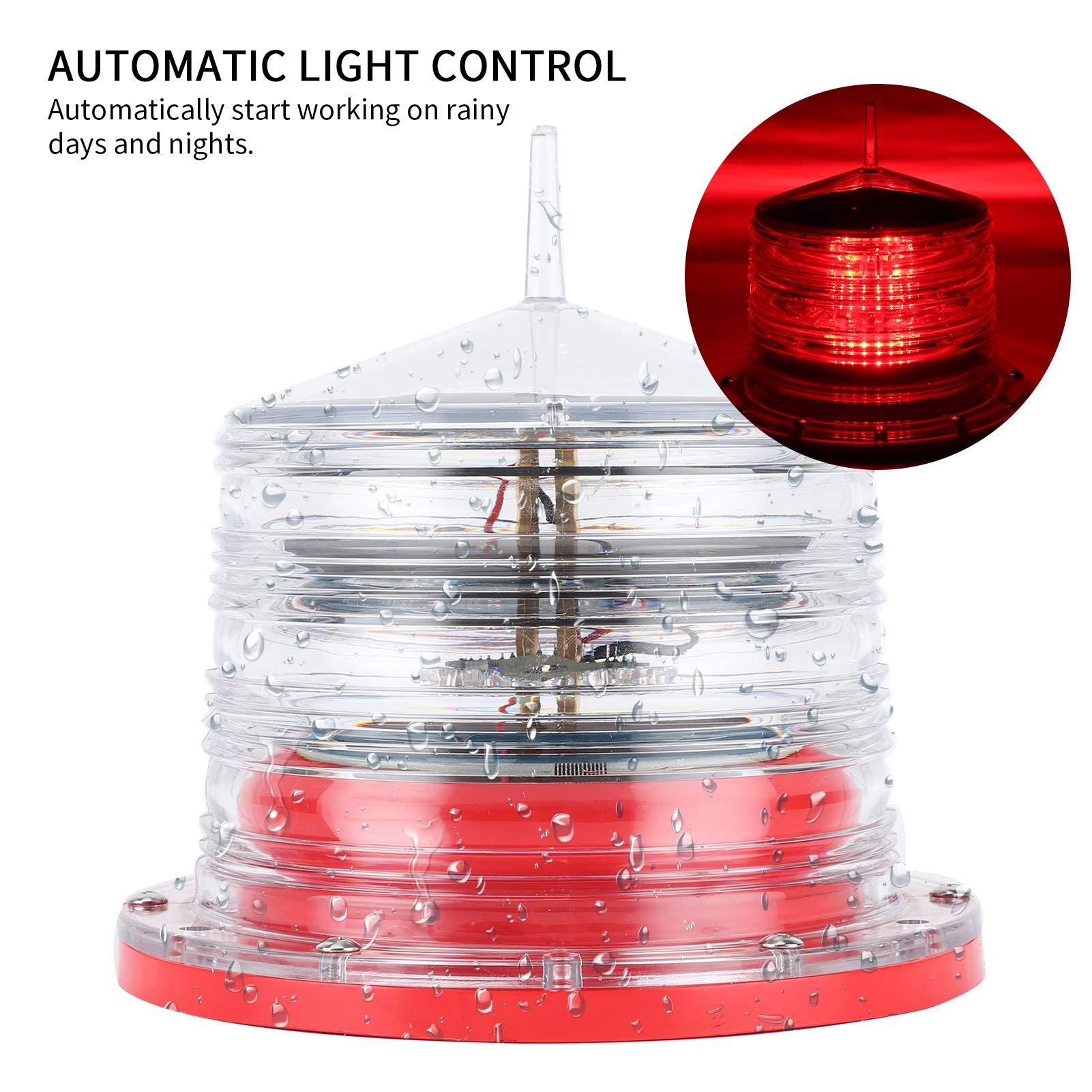 Aramox Boat Navigation Lights, Solar Power Beacon Light LED Flashing Floating Lamp IP68 Waterproof for Marine Ship Boat