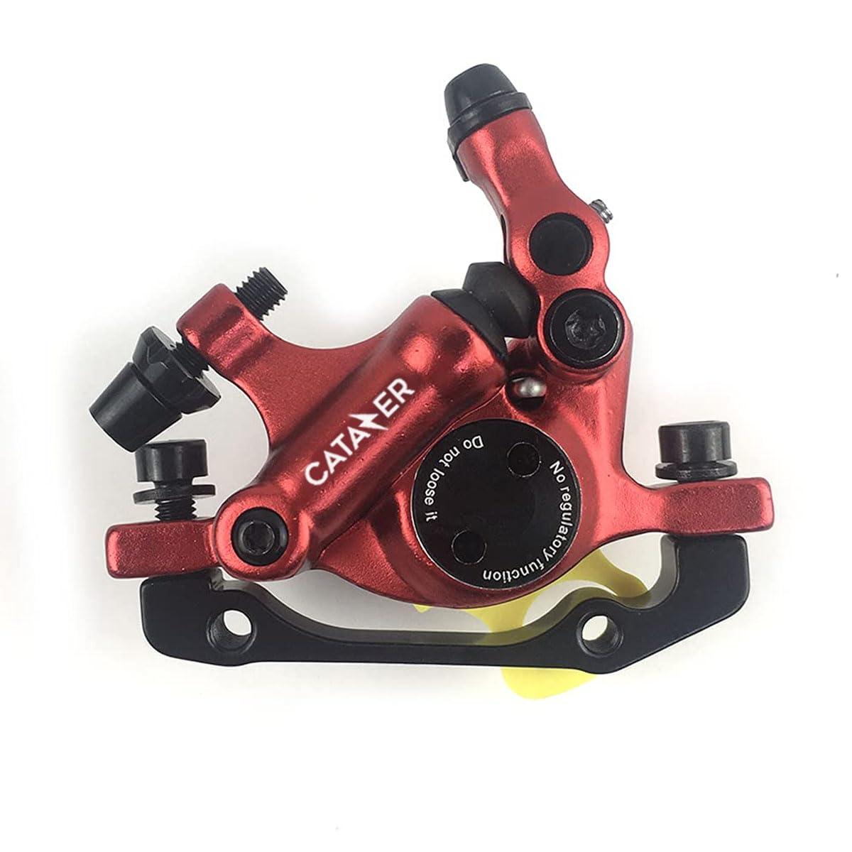 catazer catazer MTB Road HB-100 MTB Road Line Pulling Hydraulic Disc Brake Calipers Front & Rear Mountain Bike Disc Brake E-Bike Disc Brake (1 Pcs Red Front)