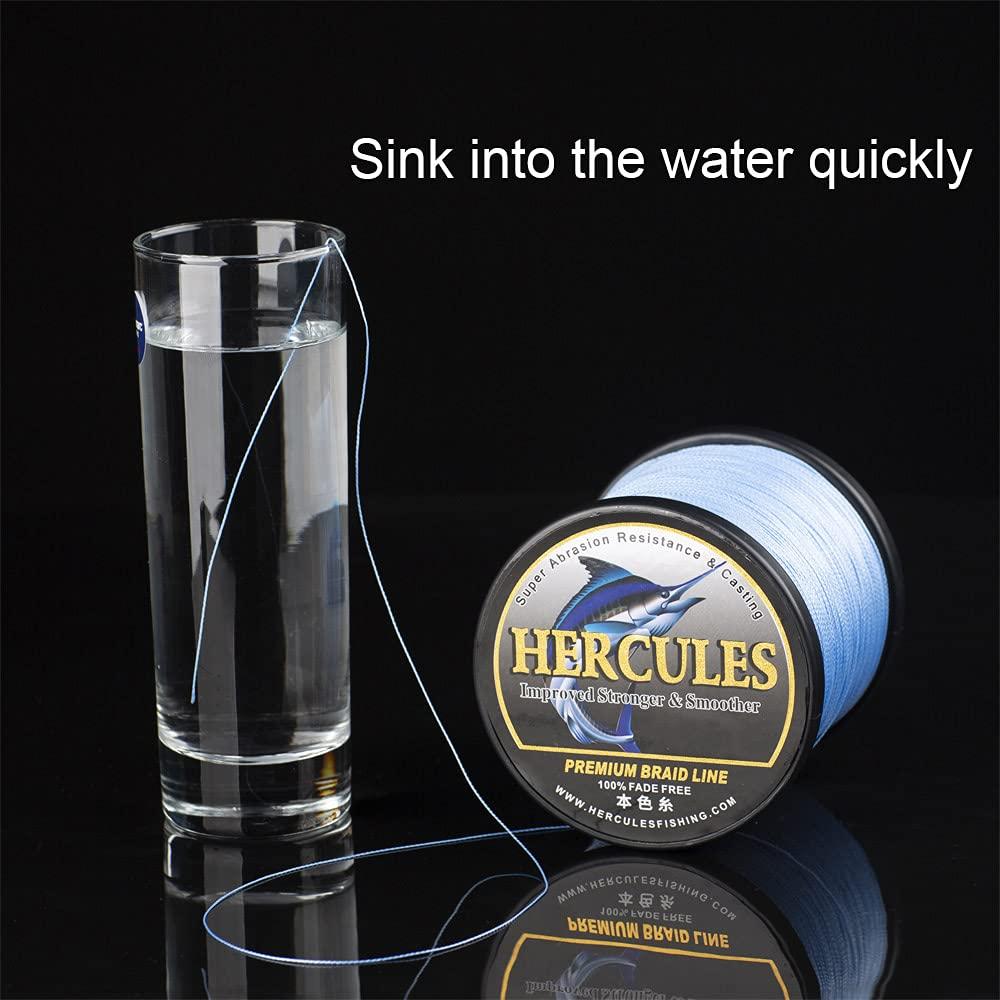 HERCULES HERCULES Braided Fishing Line, Not Fade, 109 Yards PE Lines, 4 Strands Multifilament Fish Line, 50lb Test for Saltwater and Freshwater, Abrasion Resistant, Orange, 50lb, 100m