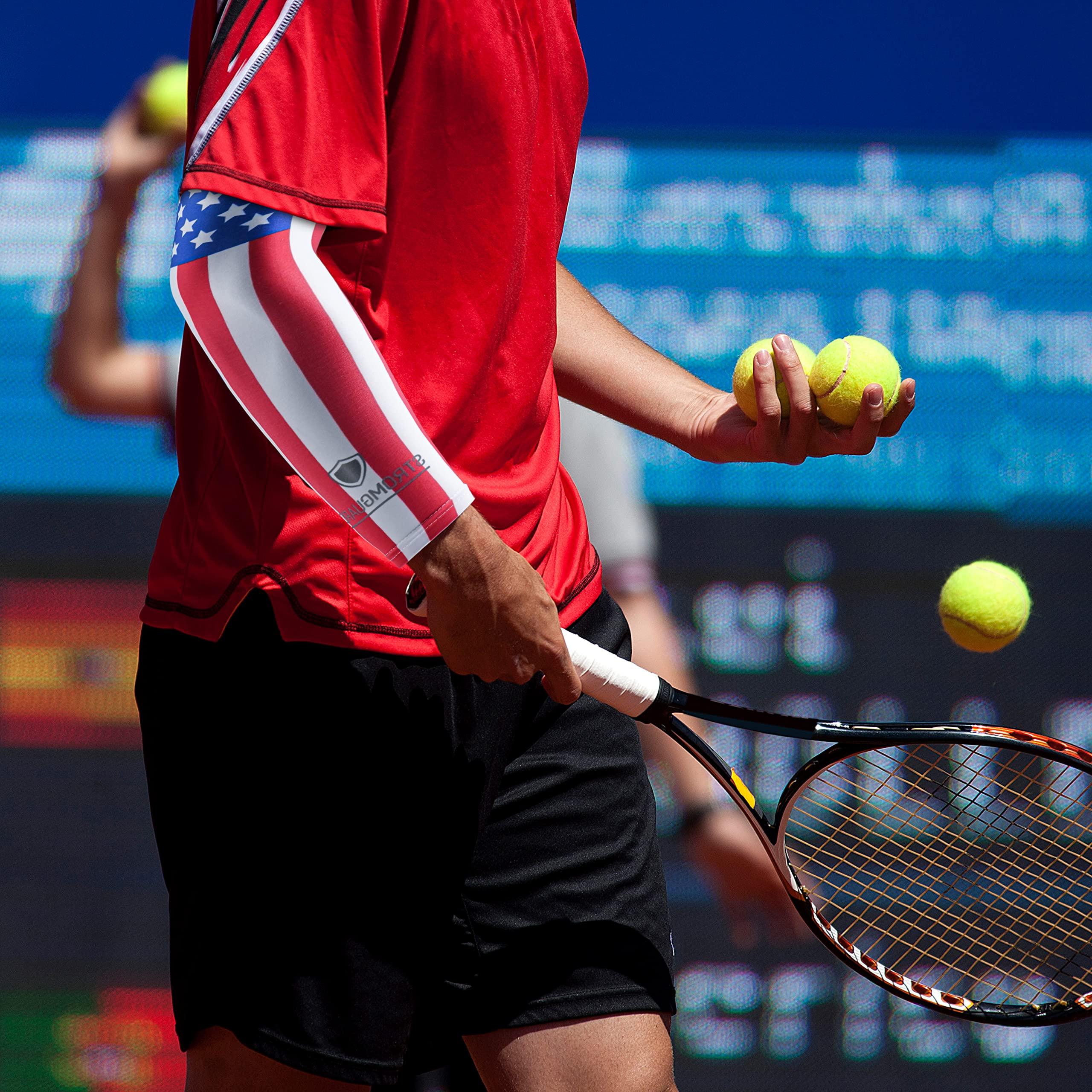 Stromguard Stromguard Compression Sports Arm Sleeve Digital Camo Baseball Football Basketball - (One Arm Sleeve) (Adult Small, #13 - U.S. Flag)