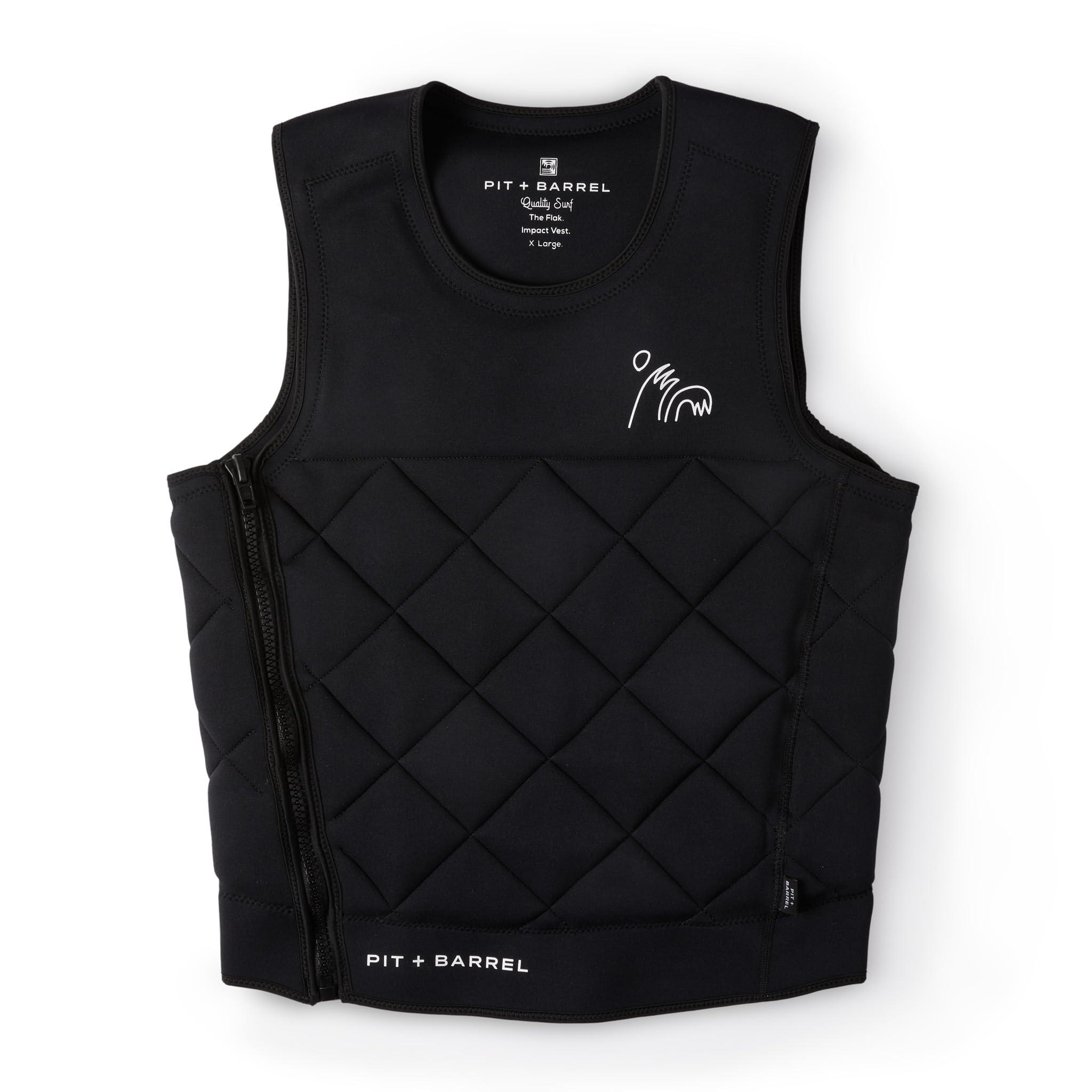 PIT AND BARREL Mens Neoprene Wakesurf Impact Vest for Boating by Pit + Barrel Wake Surf Co. - Designed for Wake Surf and Skimboard, but Great for All Watersports Activities! Lightweight, Durable, and Timeless Style.
